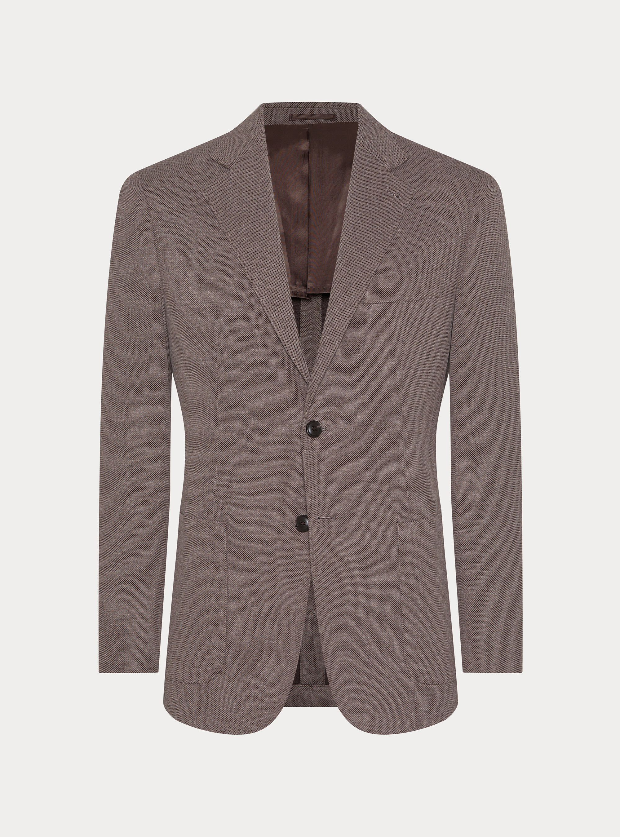 Single-breasted single jersey blazer, BROWN