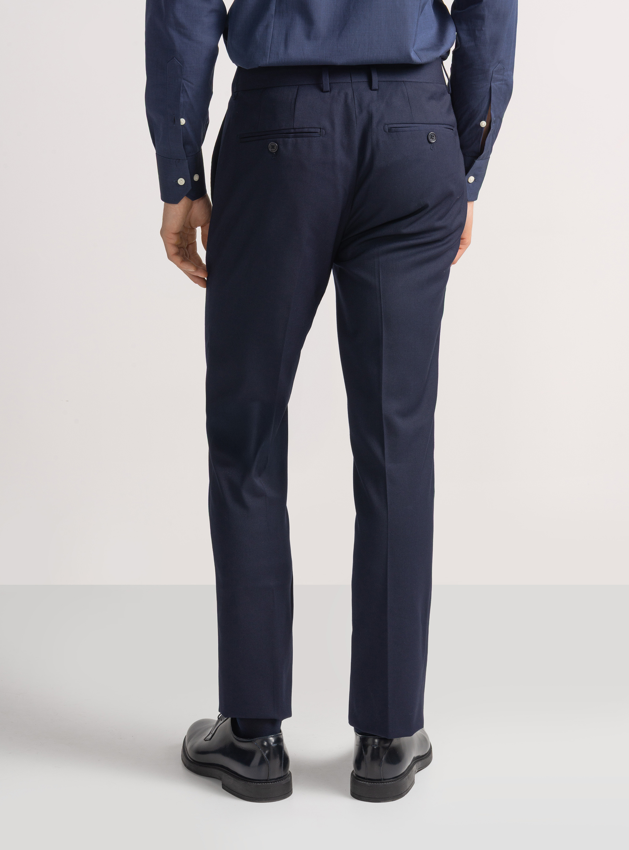 Slim-fit suit trousers, NAVY BLUE