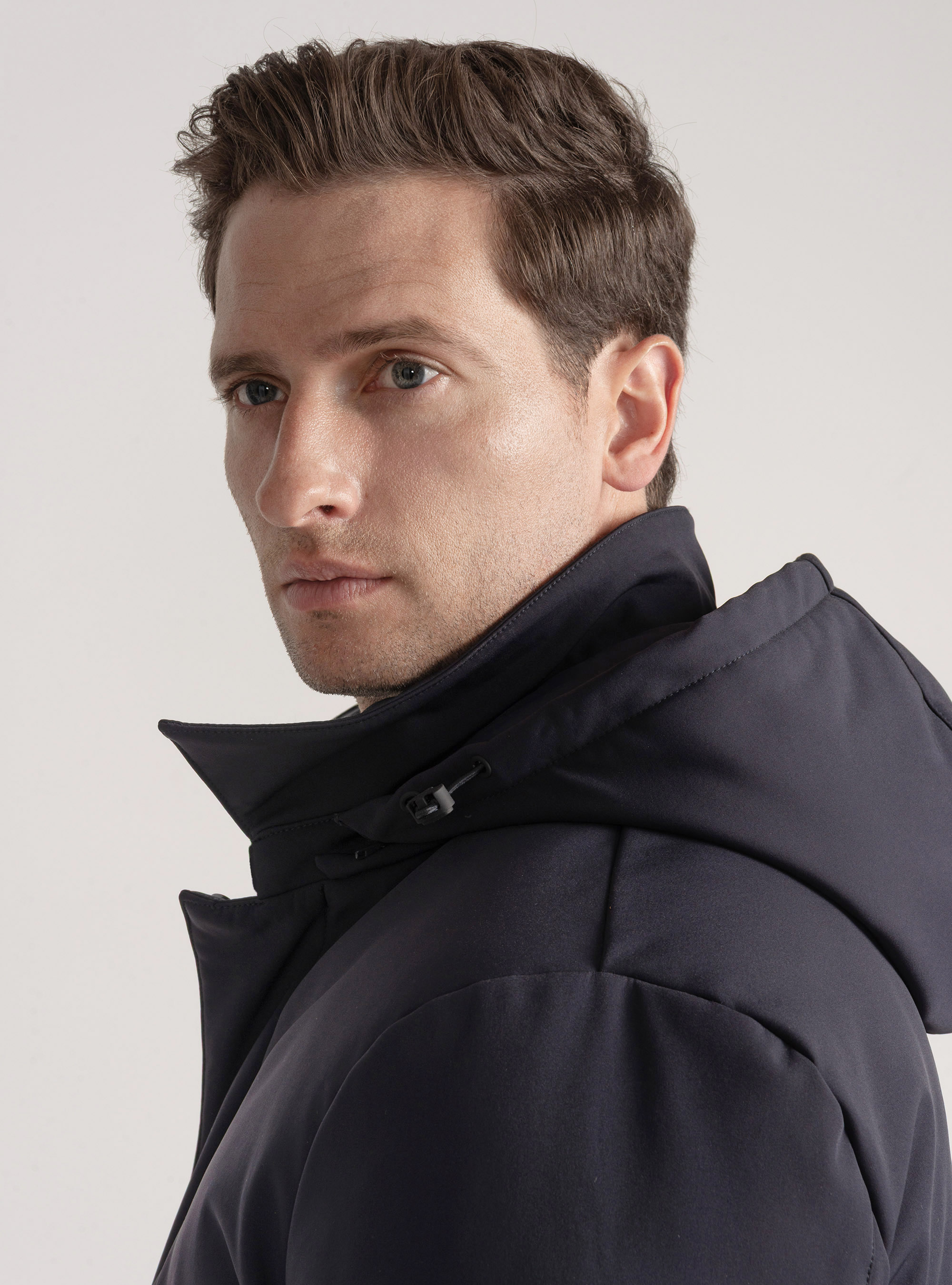 Technical parka with recycled padding, NAVY BLUE
