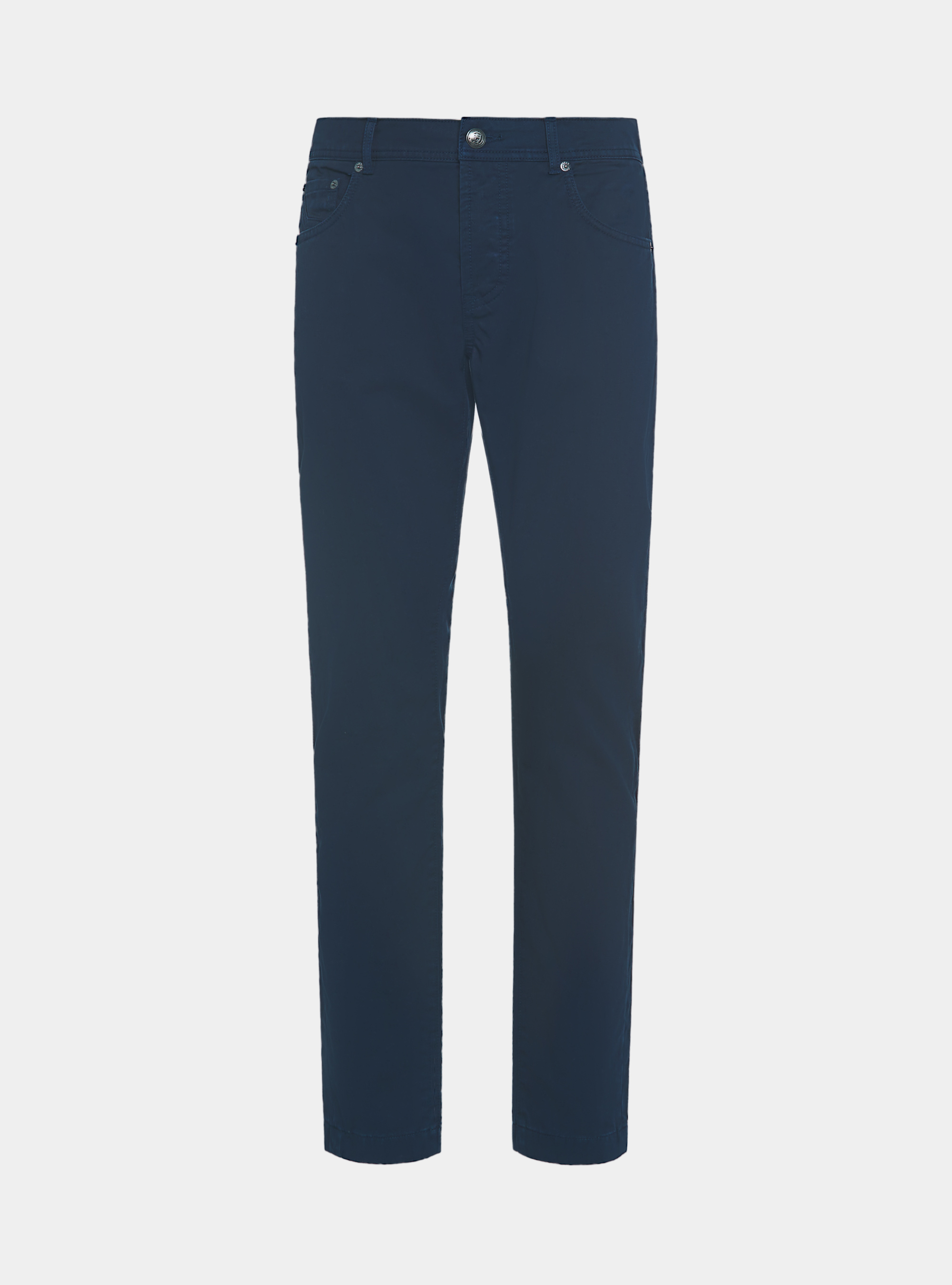 Pantaloni 5 tasche in twill di cotone, BLU NAVY