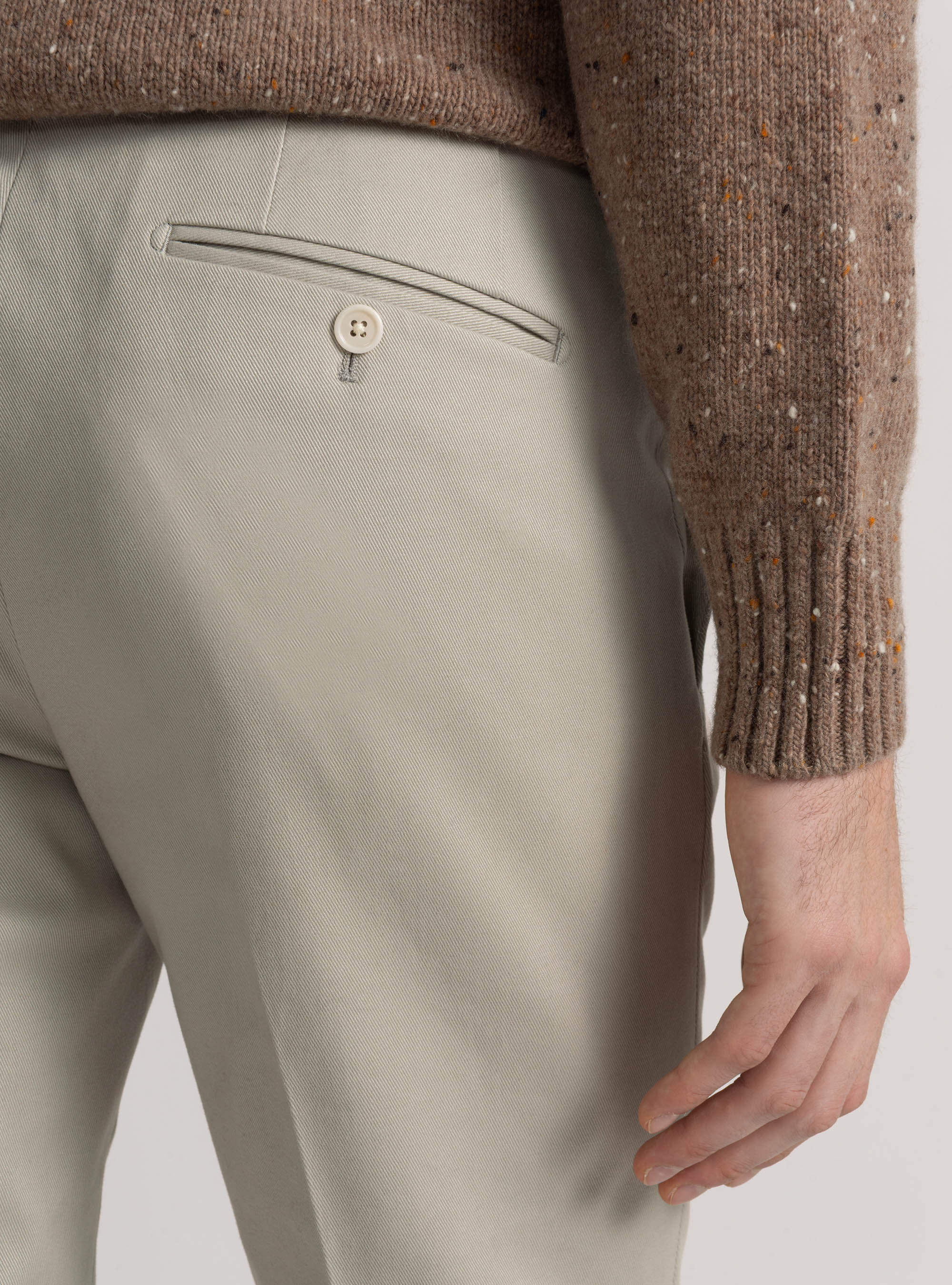 Frosted cotton trousers, ECRU