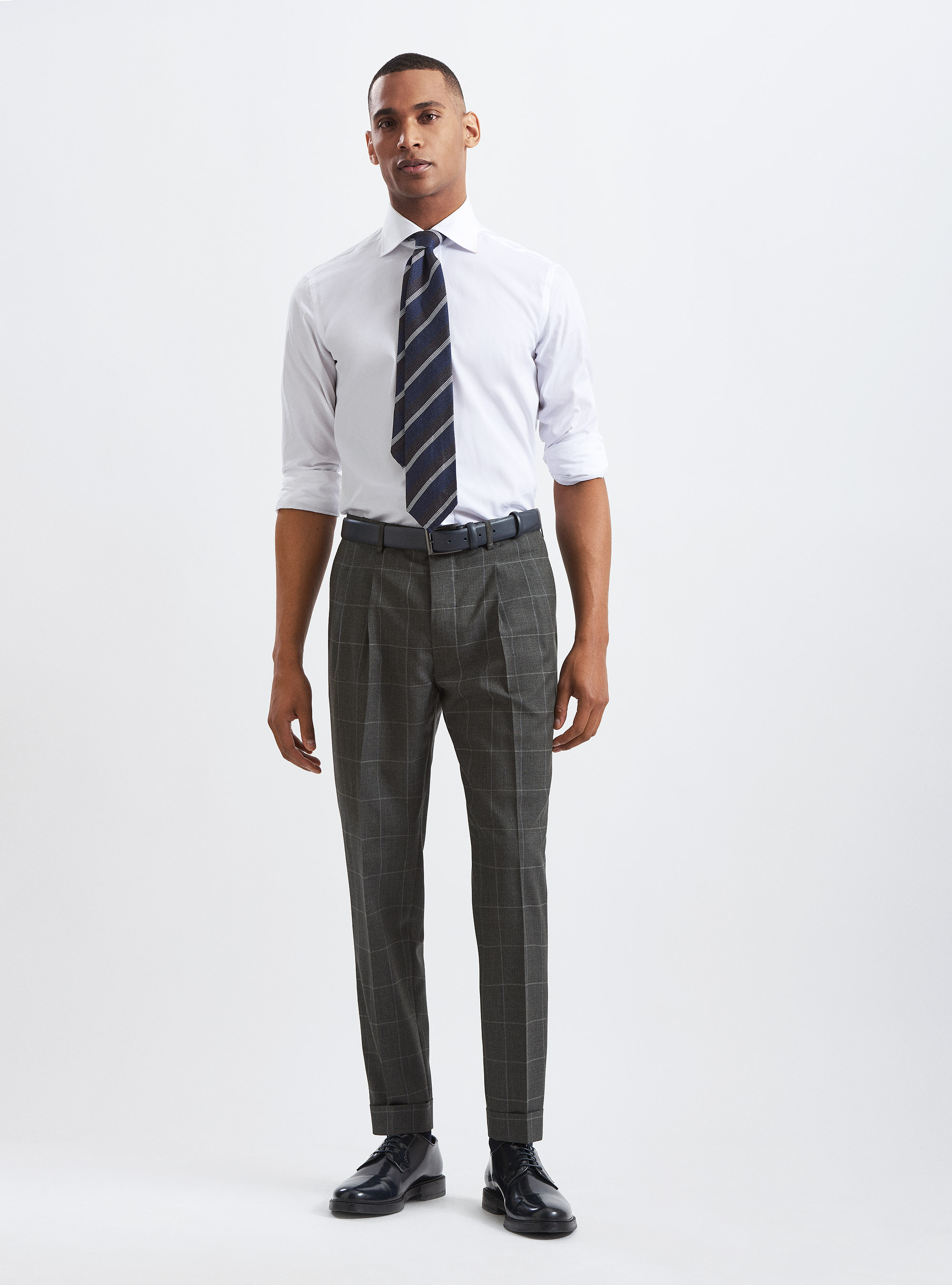 Checked suit trousers in pure wool fabric Vitale Barberis Canonico, GREEN