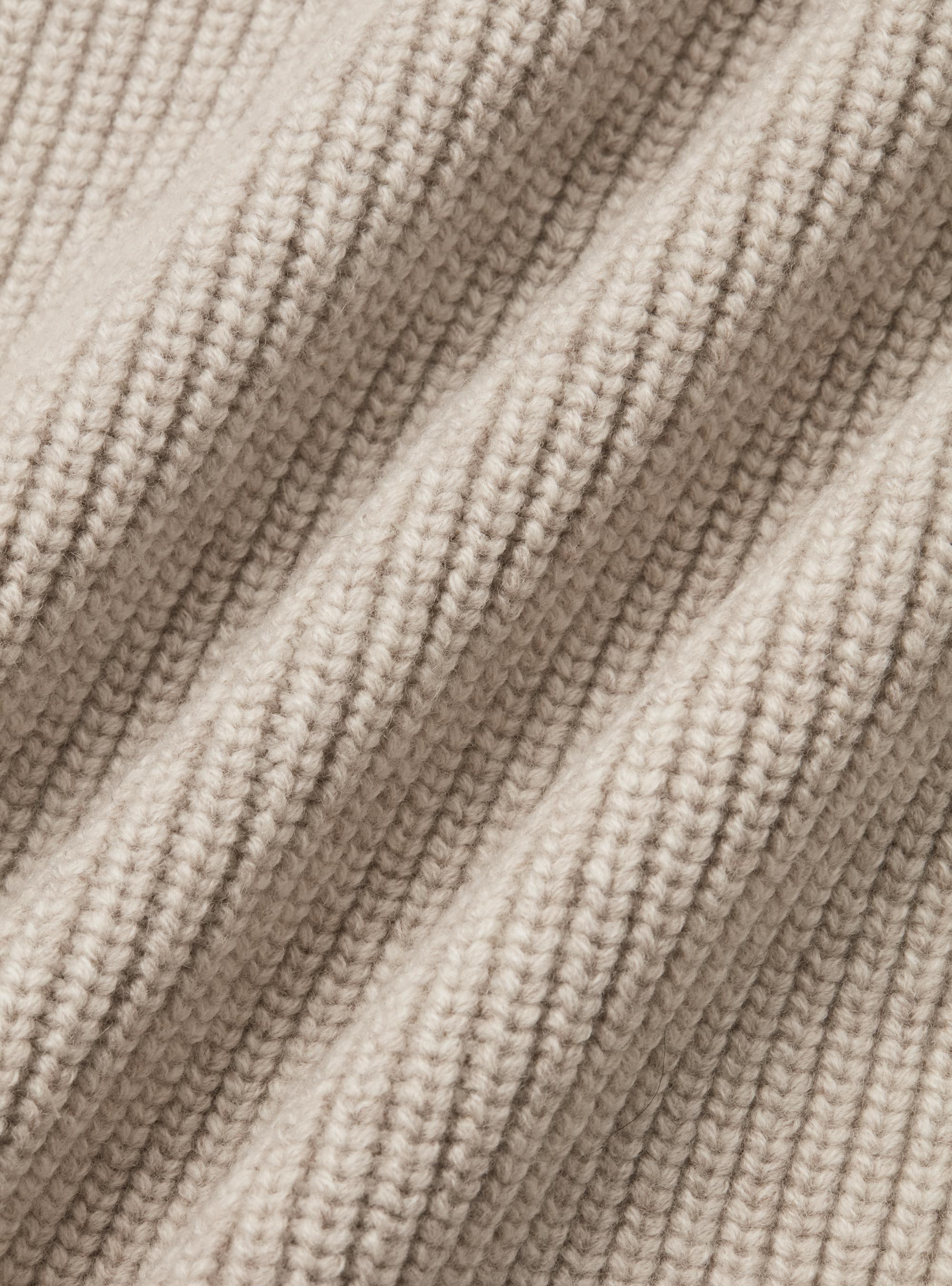 Merino wool shawl knit cardigan, ECRU