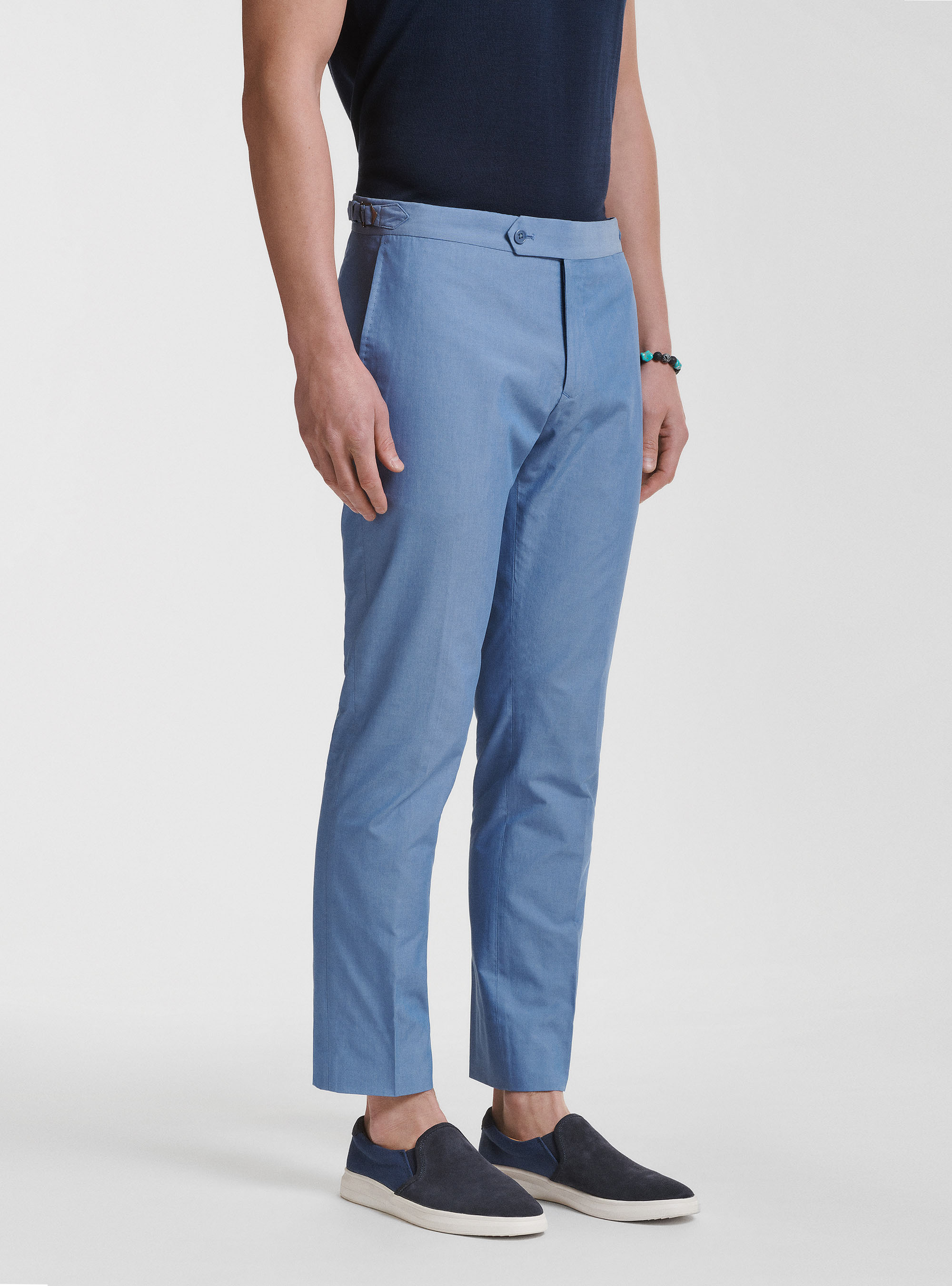 Pantaloni per abito in misto cotone DUEMILAGORI, AZZURRO