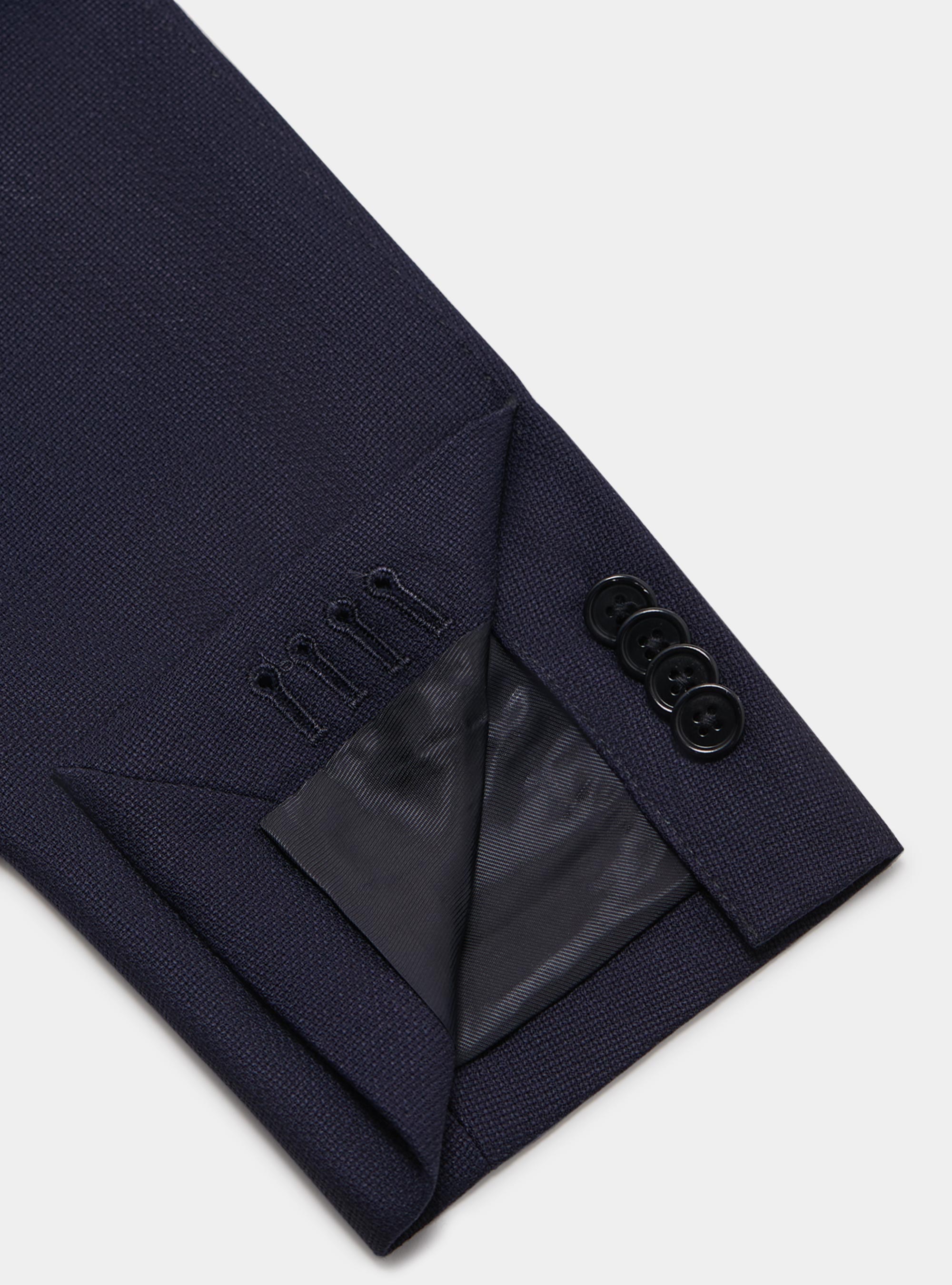 Giacca in lana micro texture, BLU NAVY