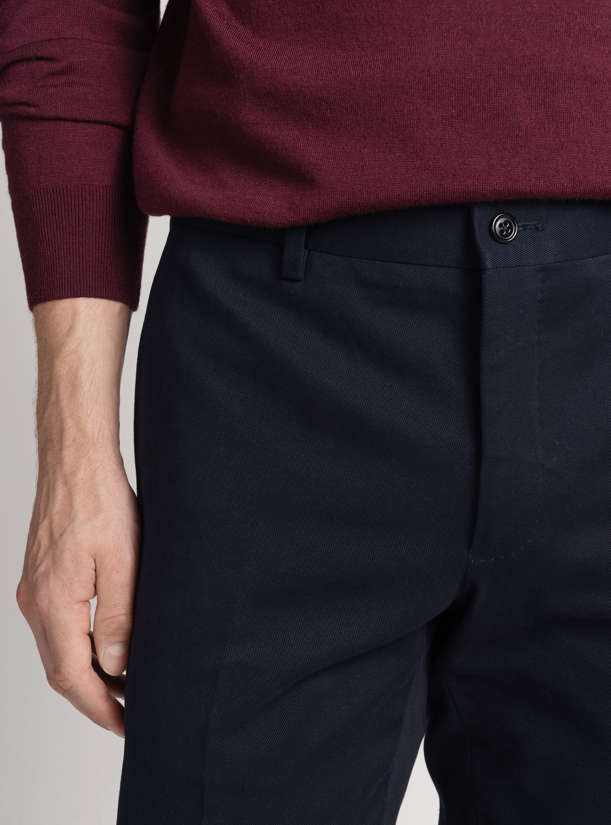 Pantalones de algod&oacute;n esmerilado, AZUL MARINO