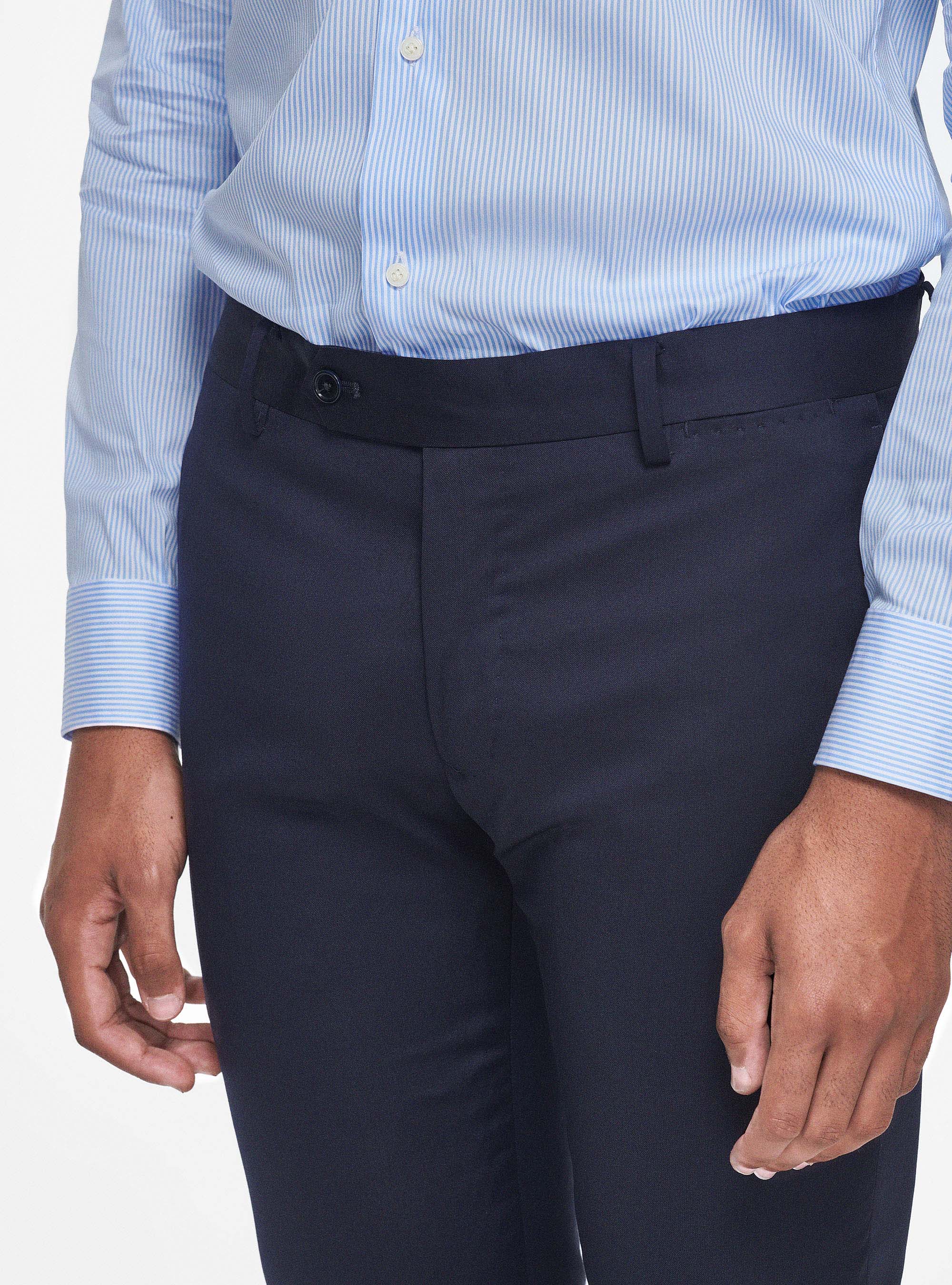 Pantaloni in pura lana superfine 110's, BLU NAVY