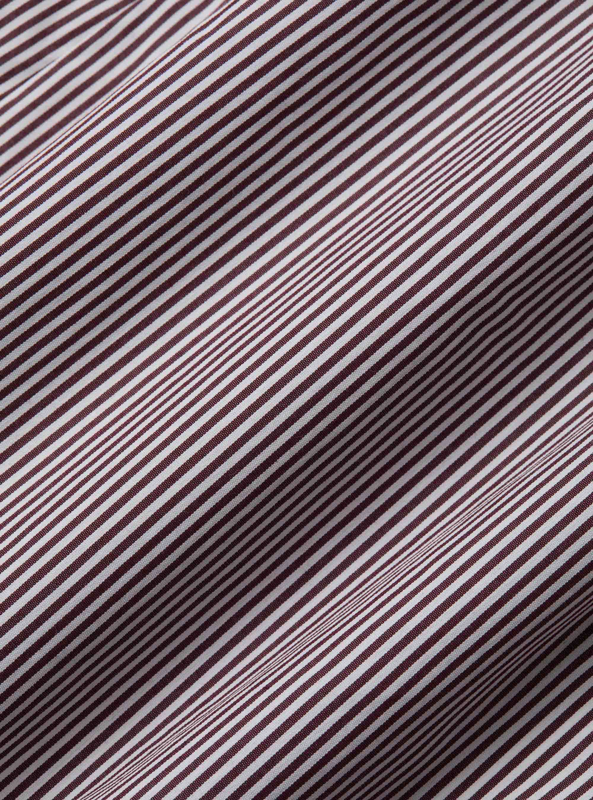 Camicia in cotone rigato popeline stretch, BORDEAUX