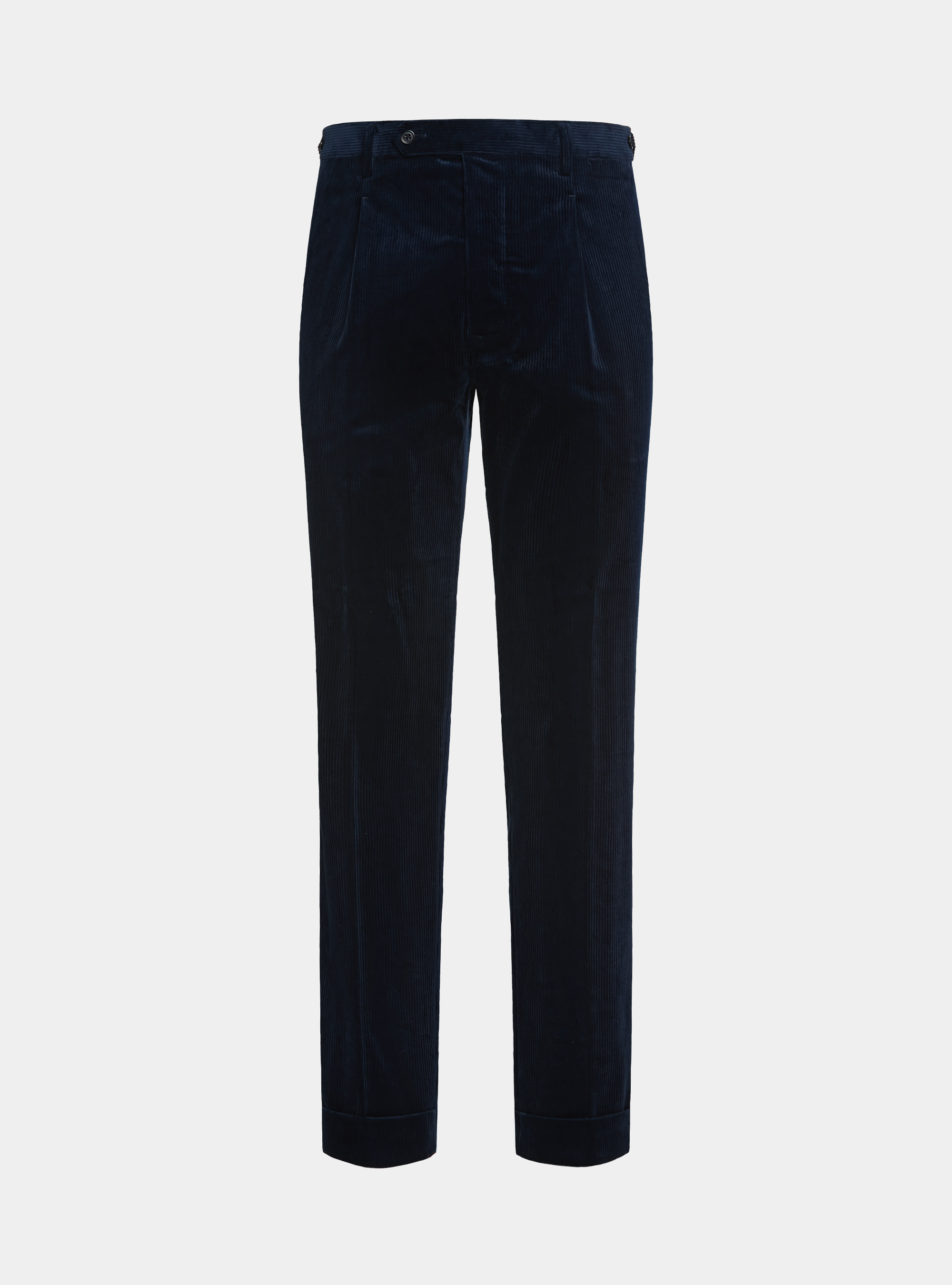 Pantaloni con pince in velluto stretch Duca Visconti di Modrone, BLU NAVY
