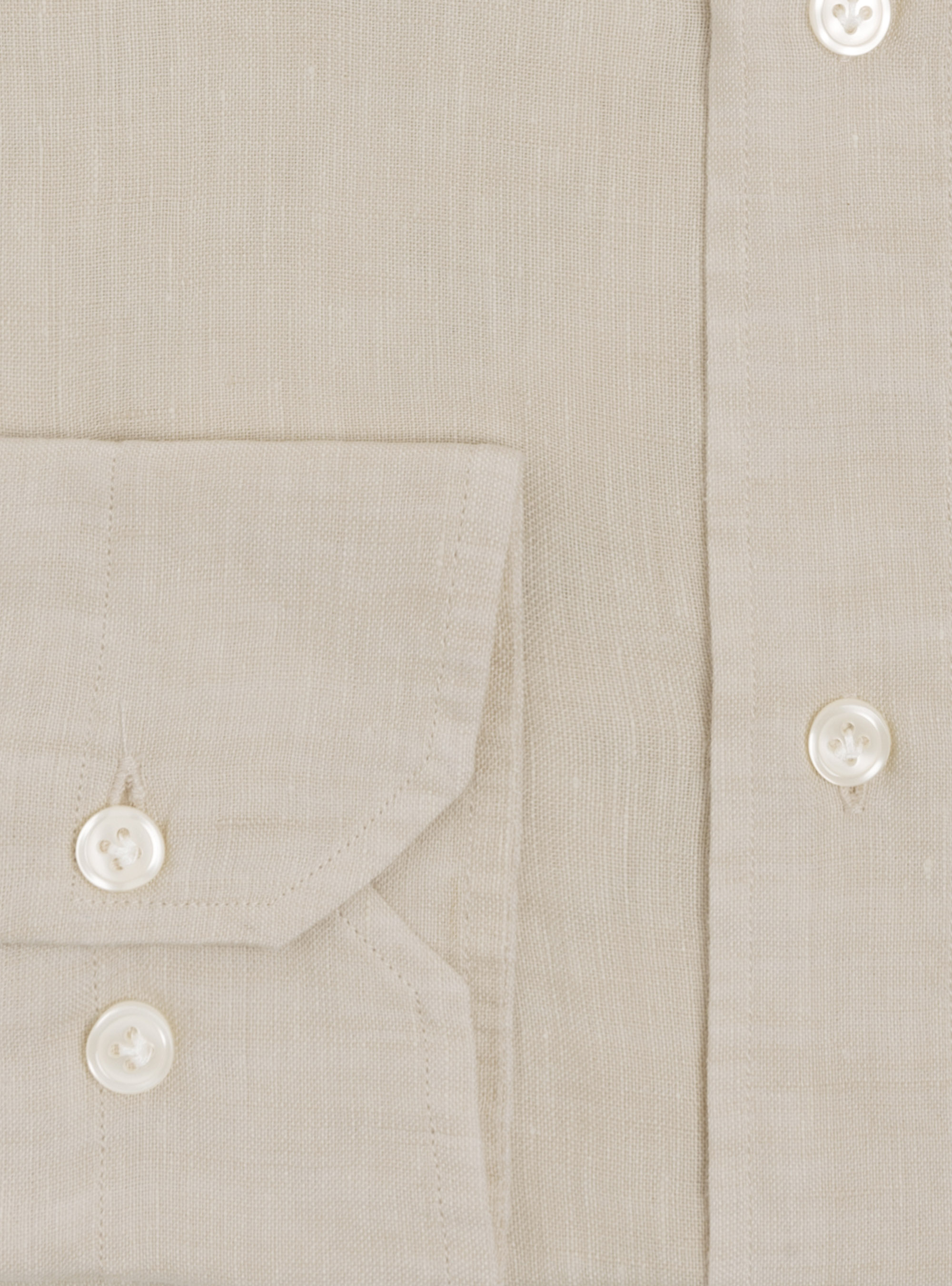 Camicia collo francese in lino, SABBIA
