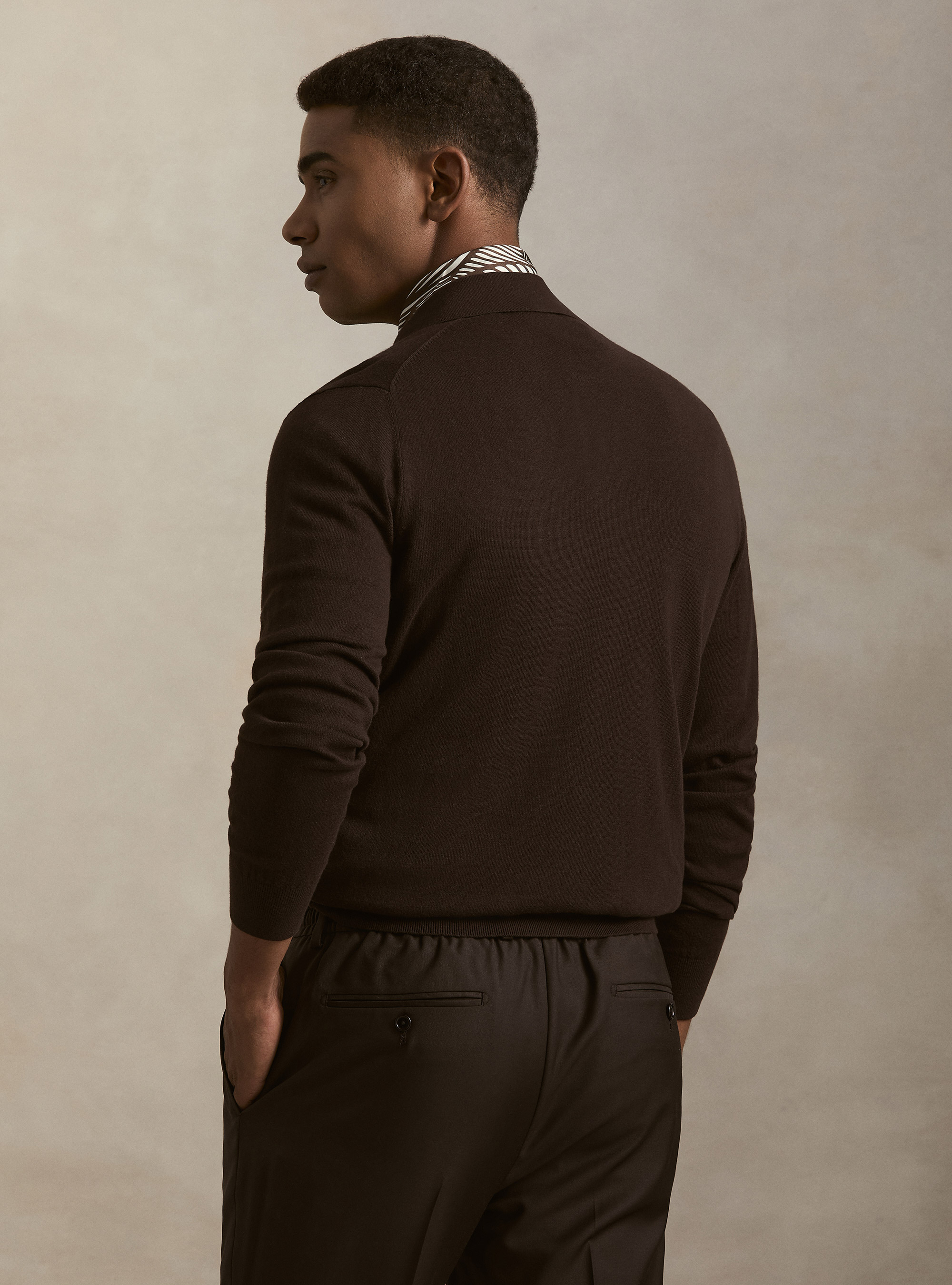 Poloshirt aus Baumwoll-Kaschmir-Mischung, MARRONE 0507C