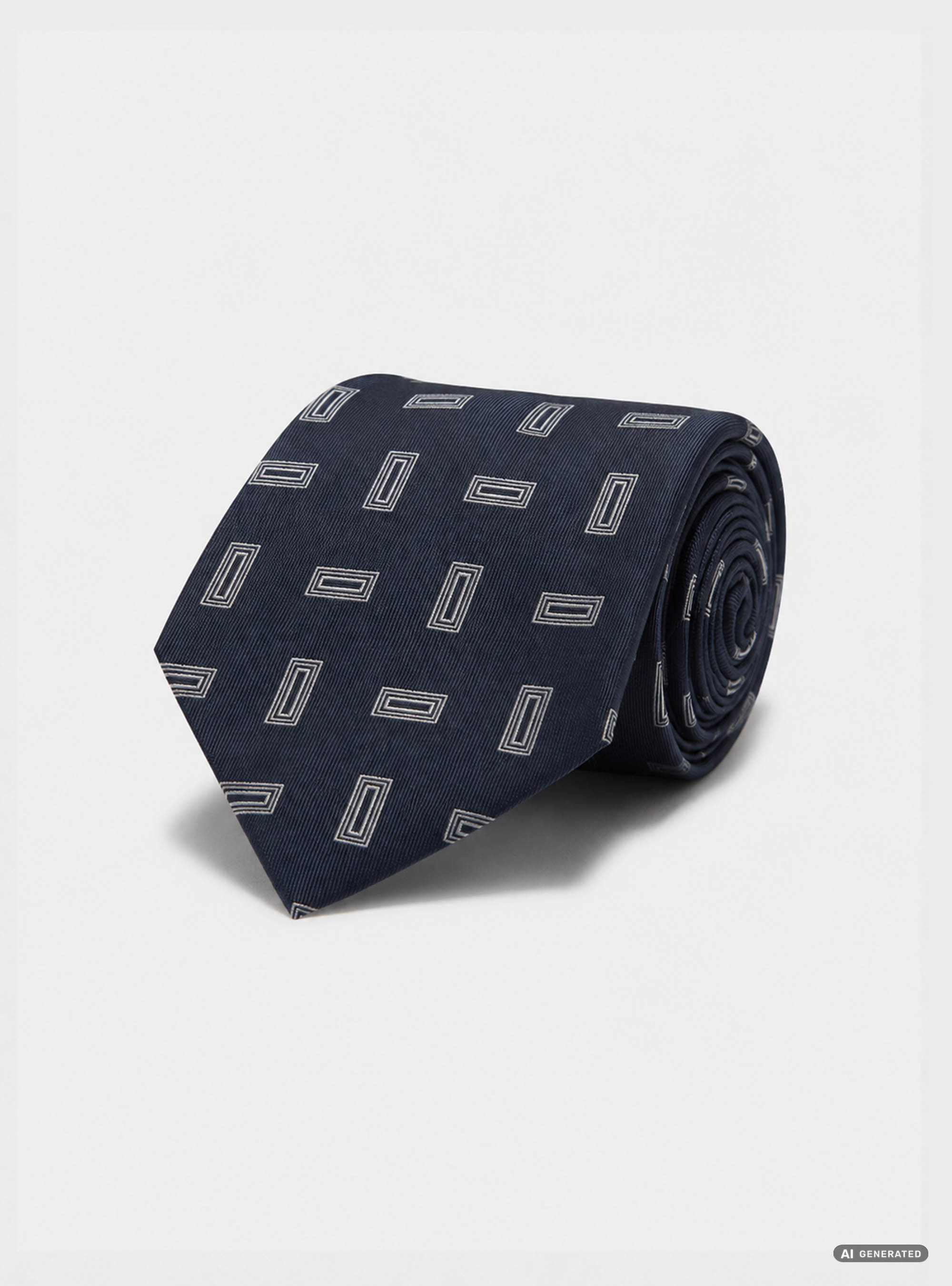 Cravatta in twill di seta a fantasia, BLU NAVY