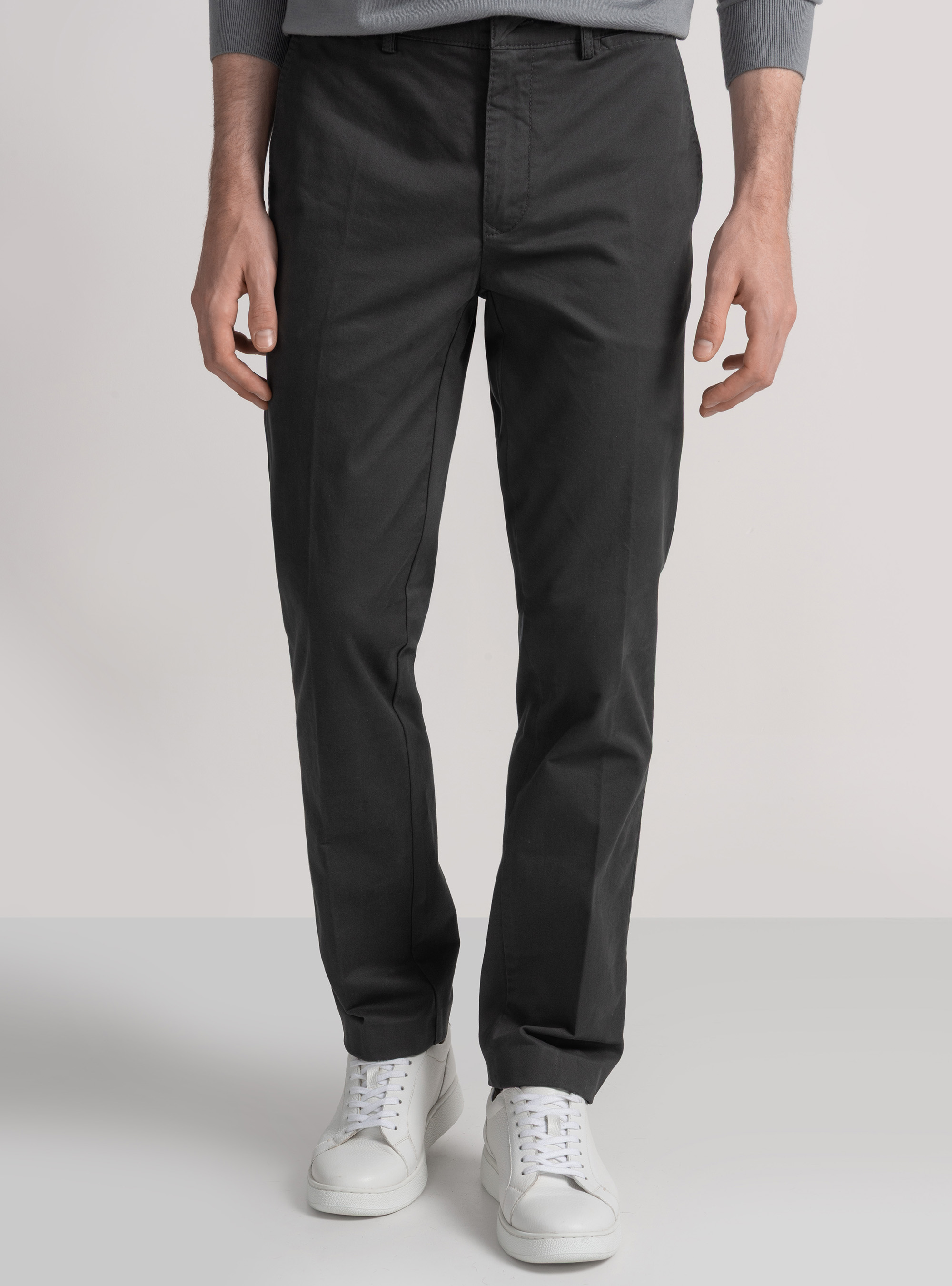 Pantal&oacute;n chino slim fit de sarga el&aacute;stica, GRIS MARENGO