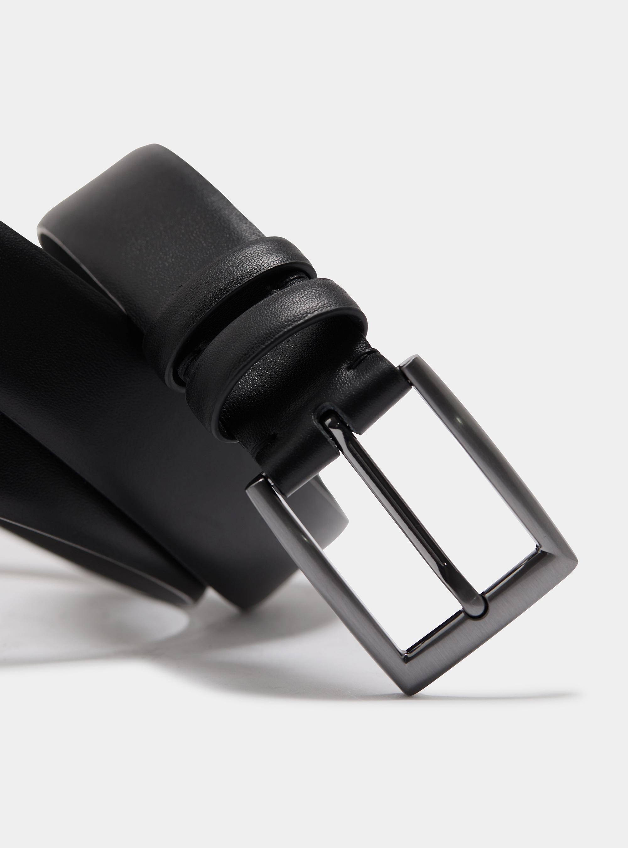 Leather belt, BLACK