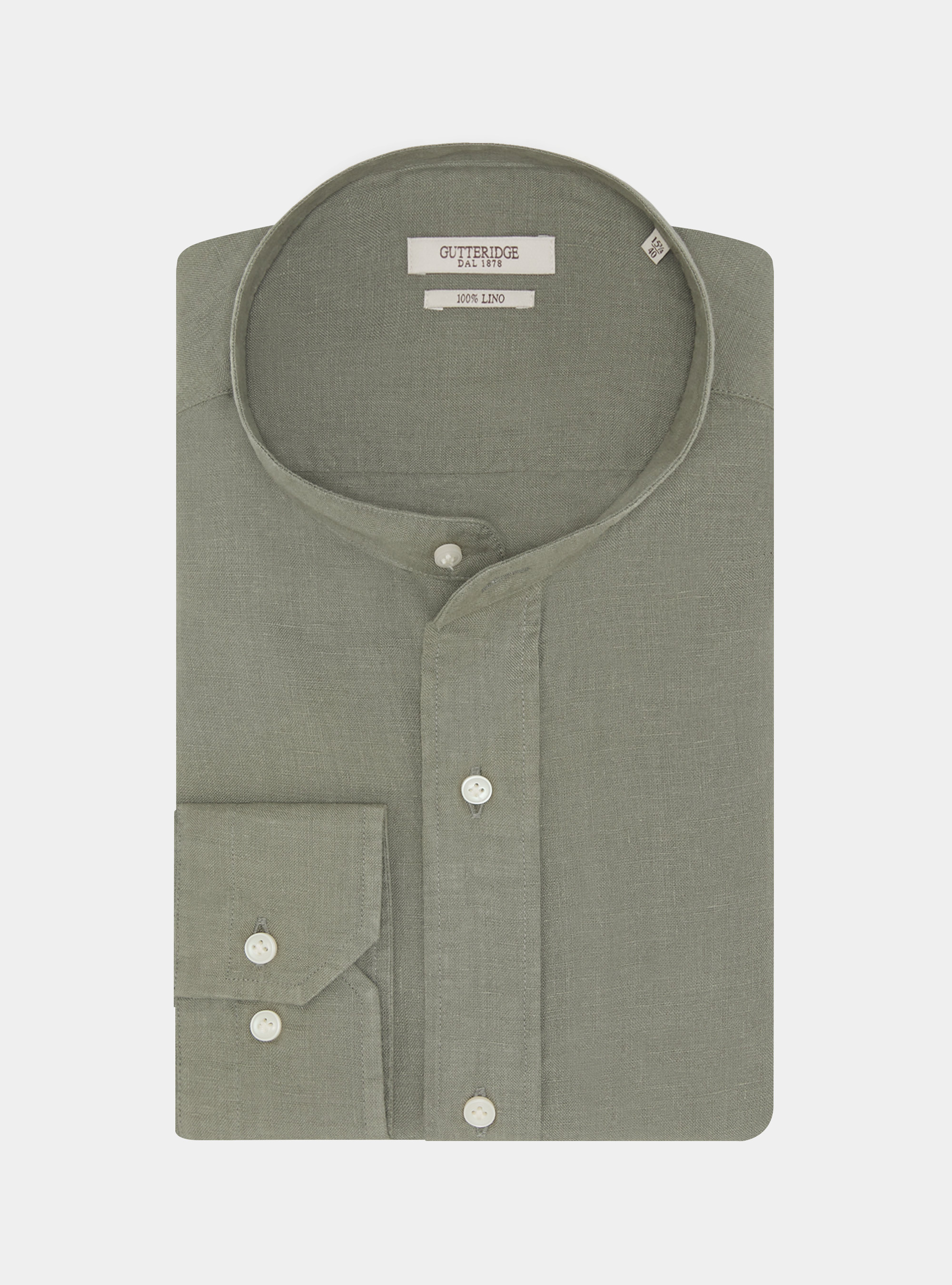 Chemise cor&eacute;enne en pur lin, SALVIA 0602C