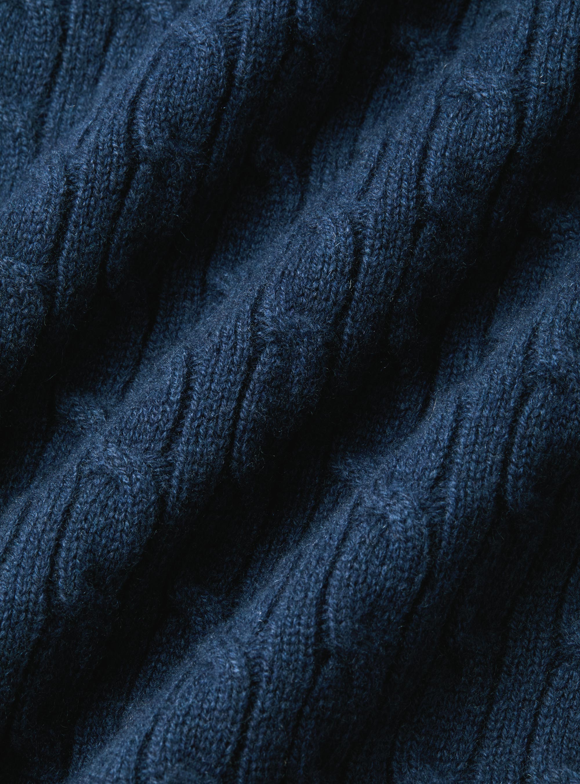 Maglia girocollo con treccia in lana e cashmere, INCHIOSTRO