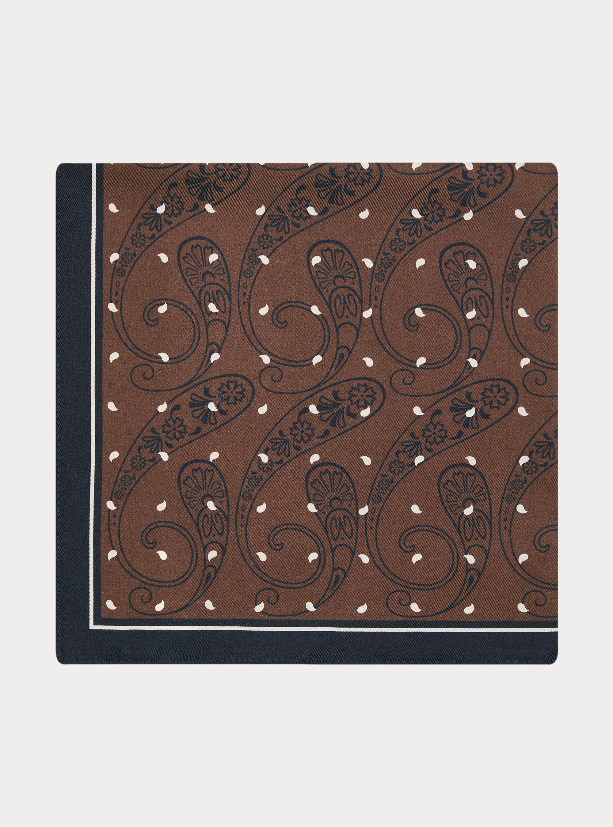 Seidentuch mit Paisley-Muster, MARRONE 0507C
