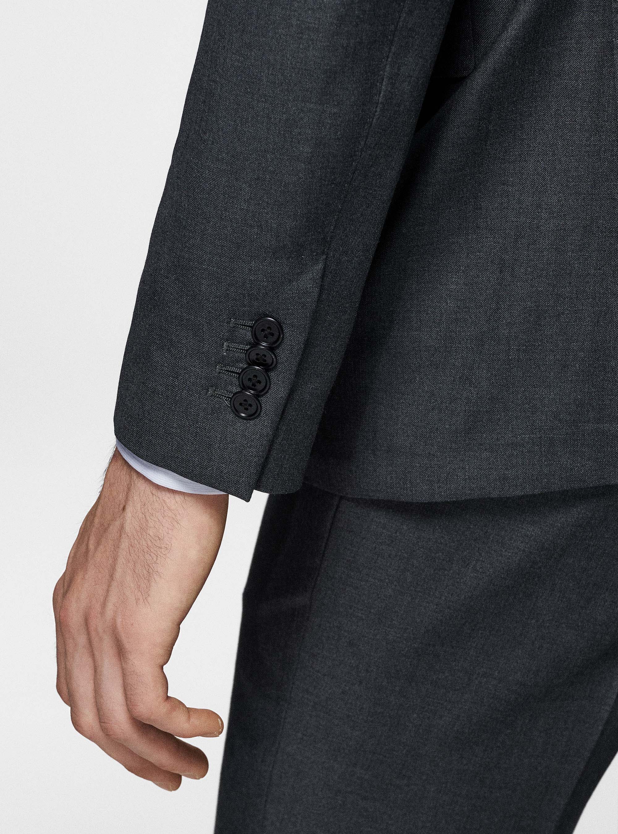 Pure 110's superfine wool blazer, ASPHALT GREY