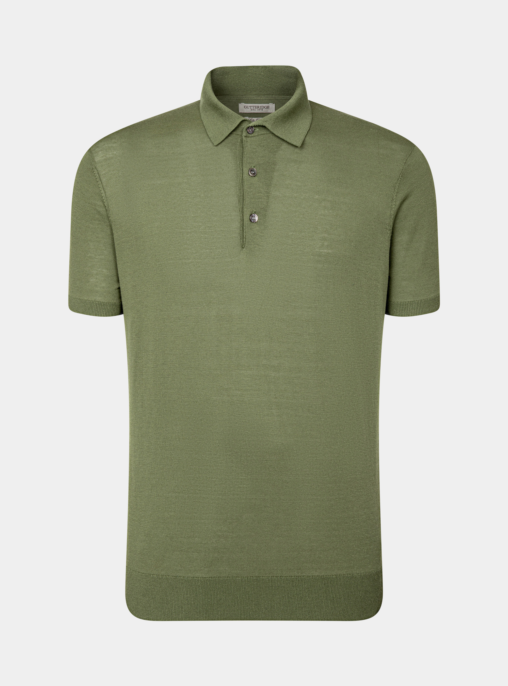 Polo de seda y algod&oacute;n, VERDE OLIVA
