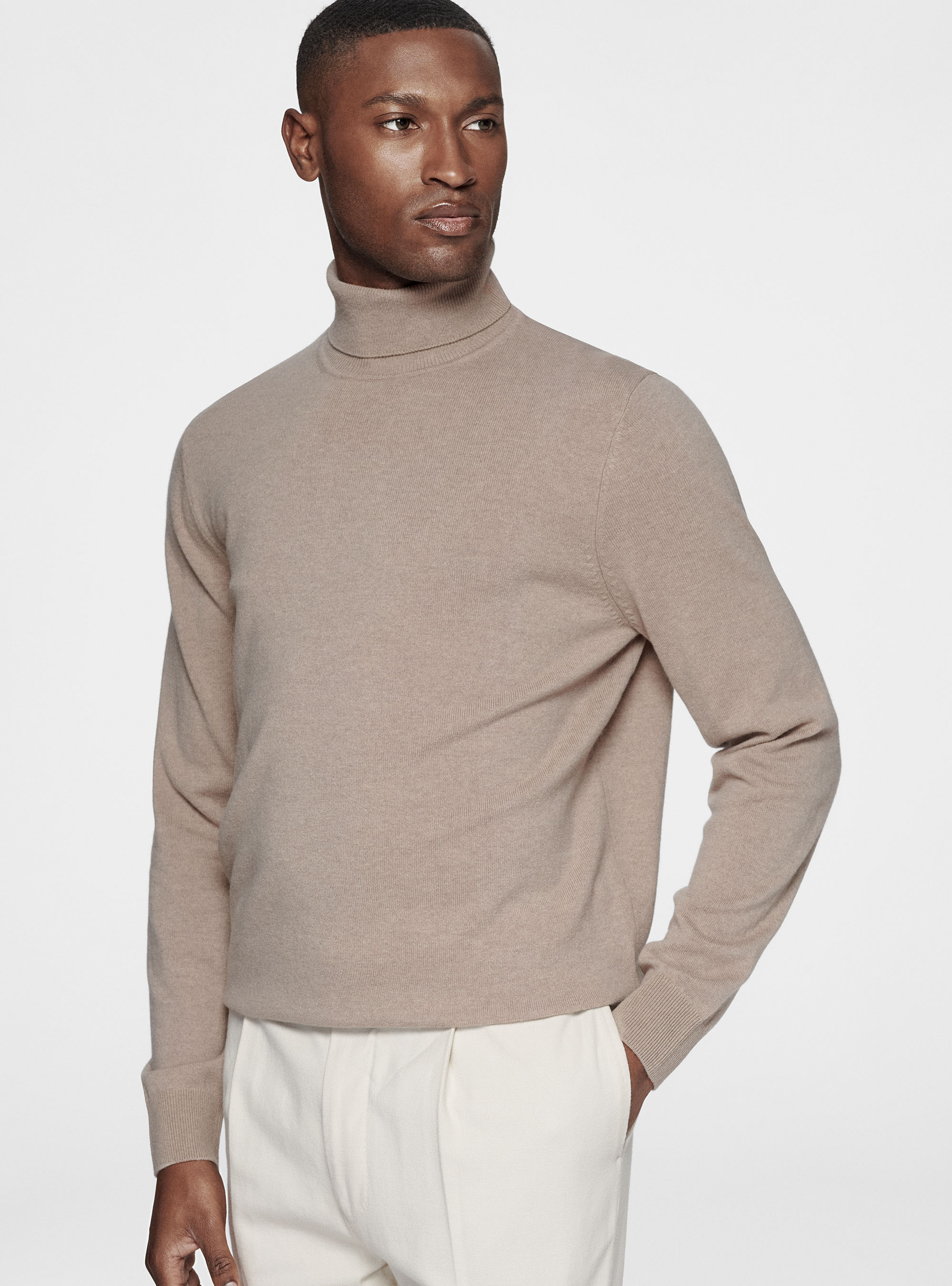 Cashmere turtleneck, ECRU