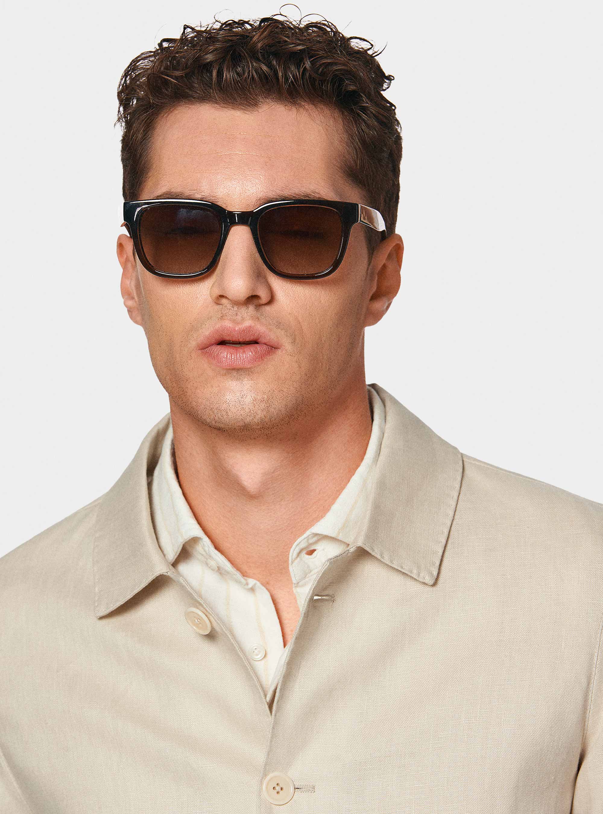 Giacca camicia in puro lino, ECRU