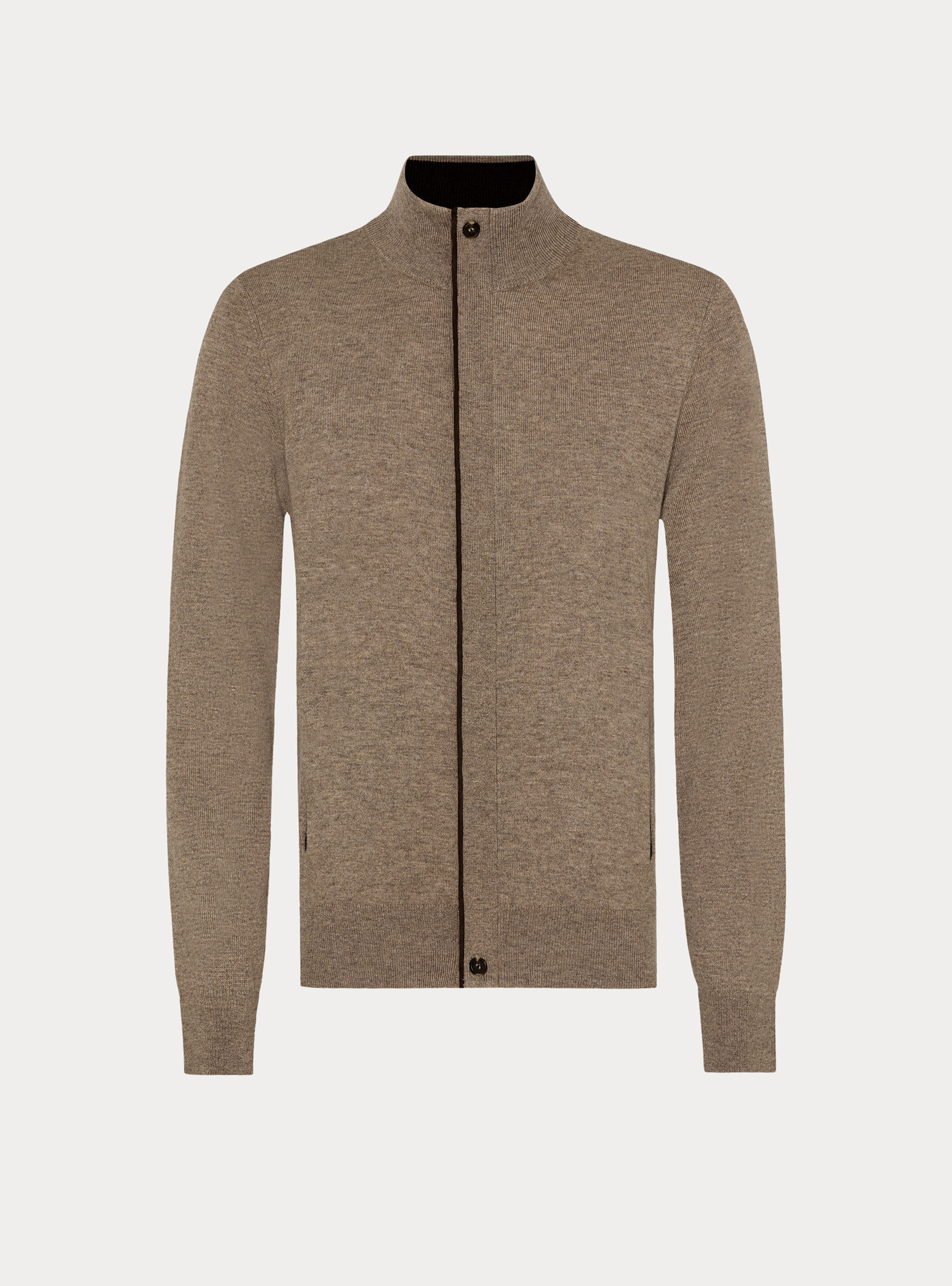 Cardigan con zip in maglia in lambswool e cashmere, FANGO