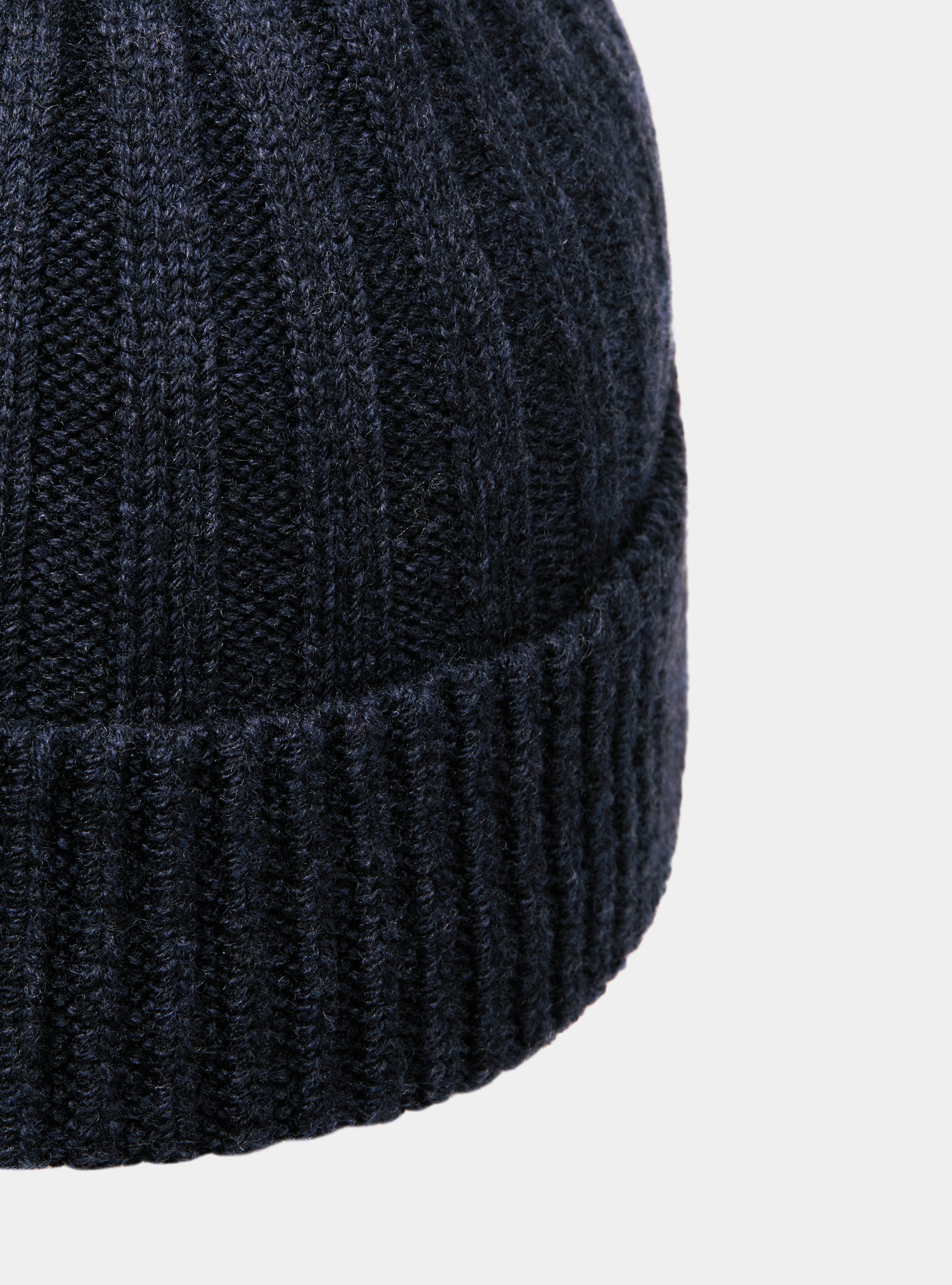 English rib cashmere blend hat, NAVY BLUE