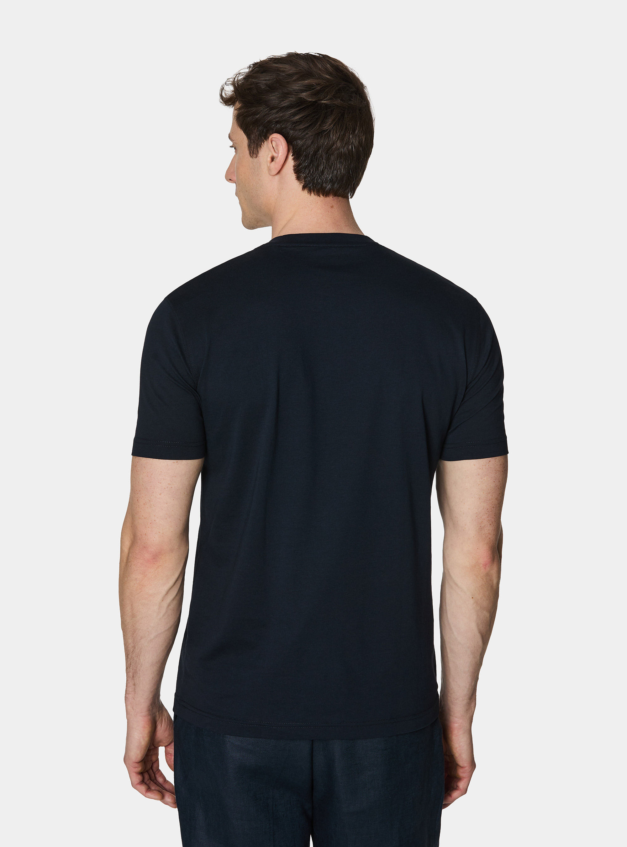 Camiseta de media manga de algod&oacute;n Supima, AZUL MARINO