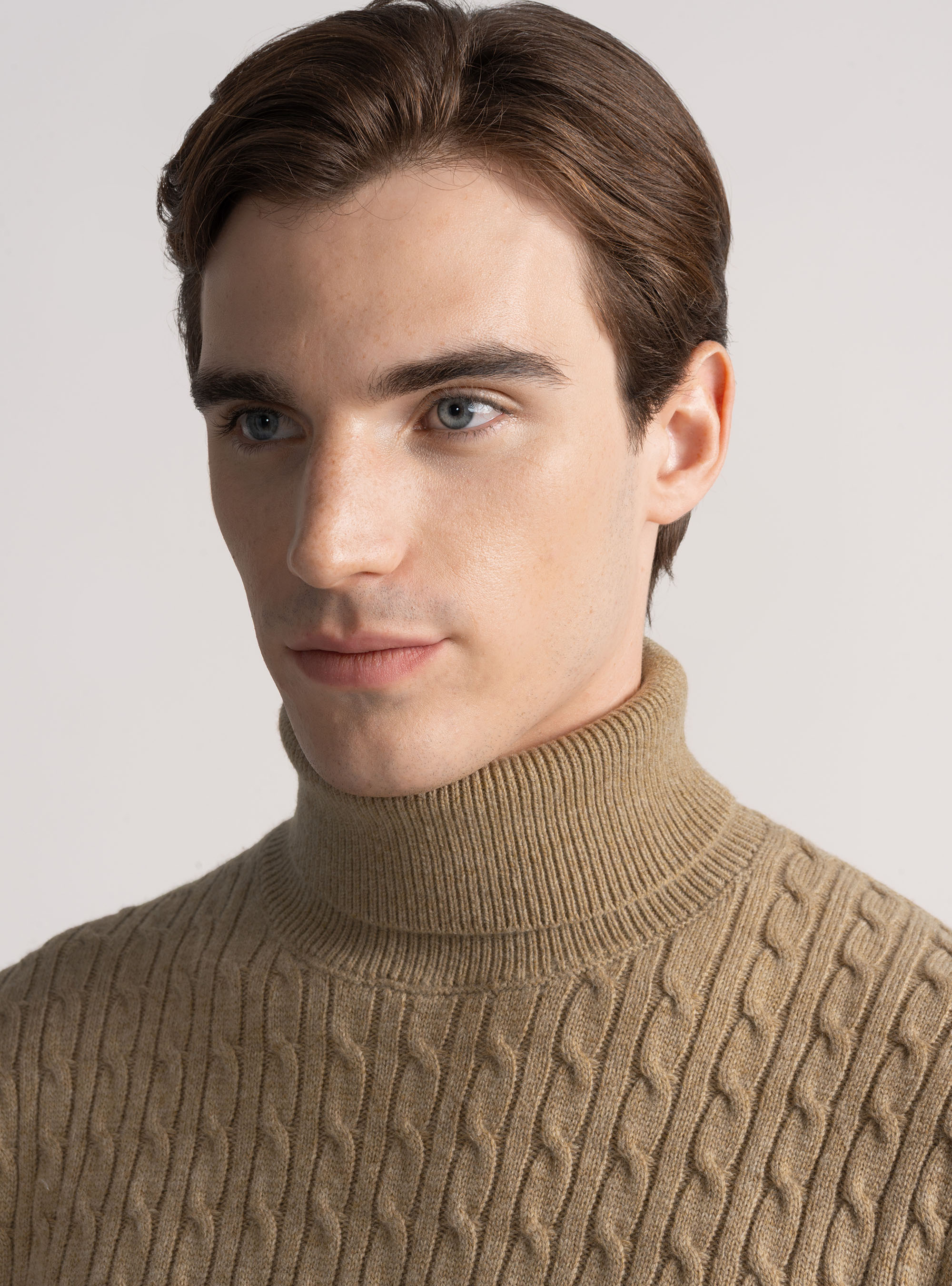 Wool-blend turtleneck sweater with braid, CAMMELLO 0570C