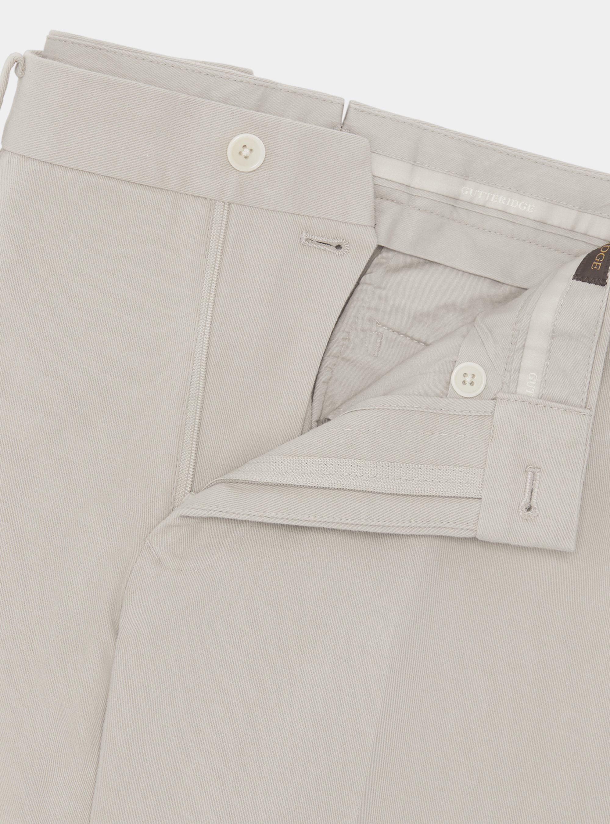 Pantal&oacute;n de sarga de algod&oacute;n y cachemira, CRUDO