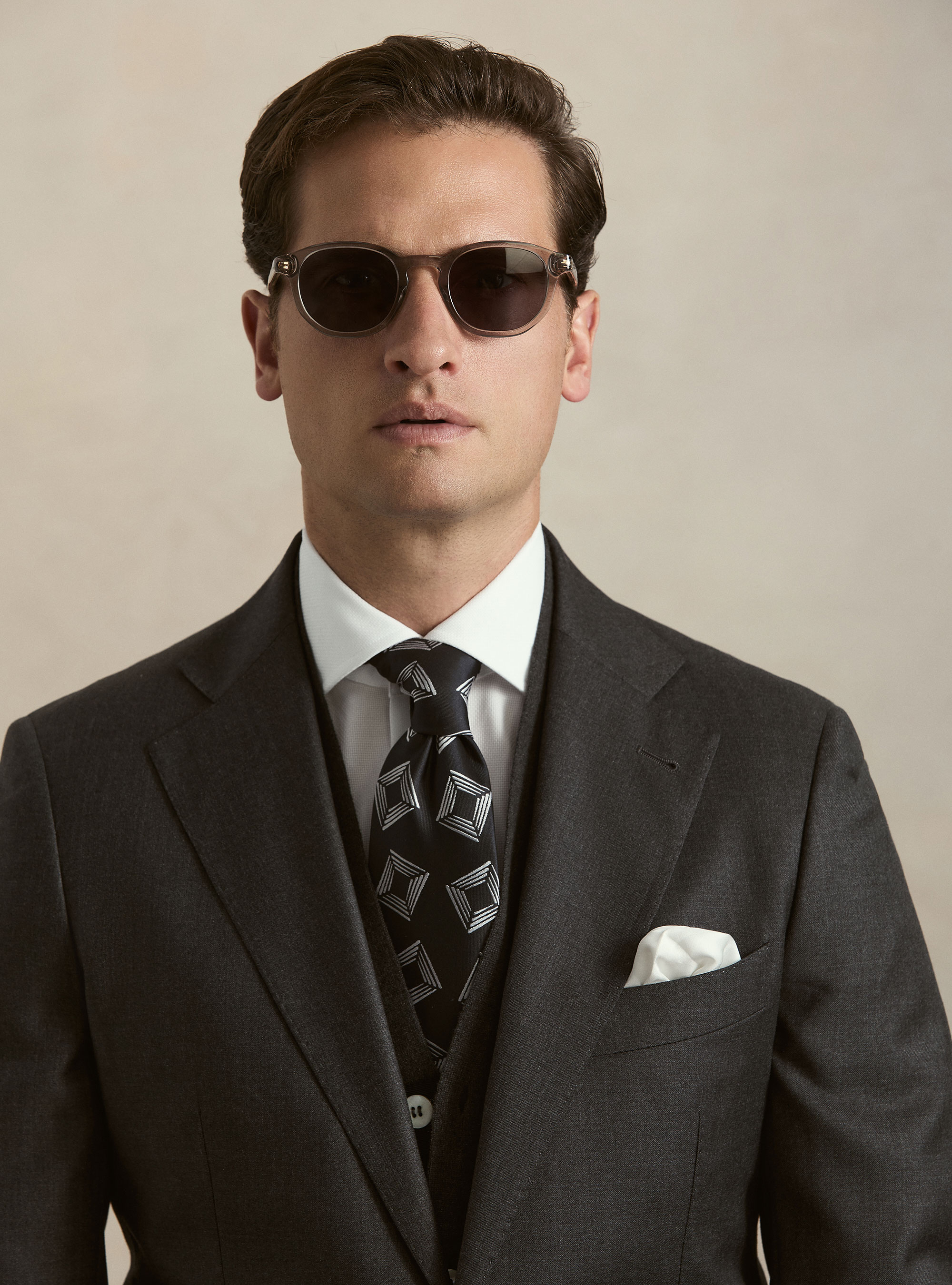 Pure wool suit blazer by Vitale Barberis Canonico, ASPHALT GREY