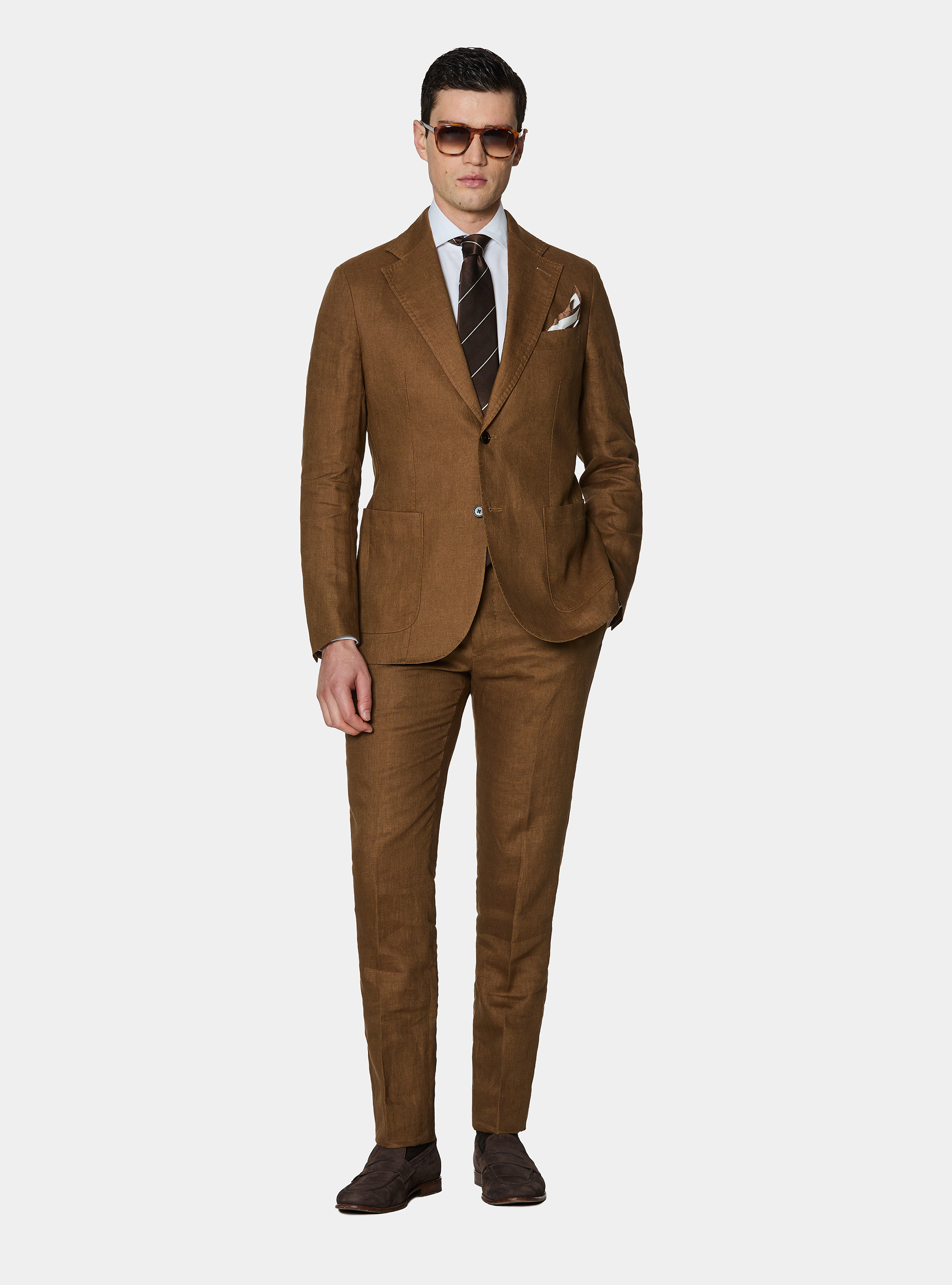 Pure linen suit blazer, MULTICOLOR