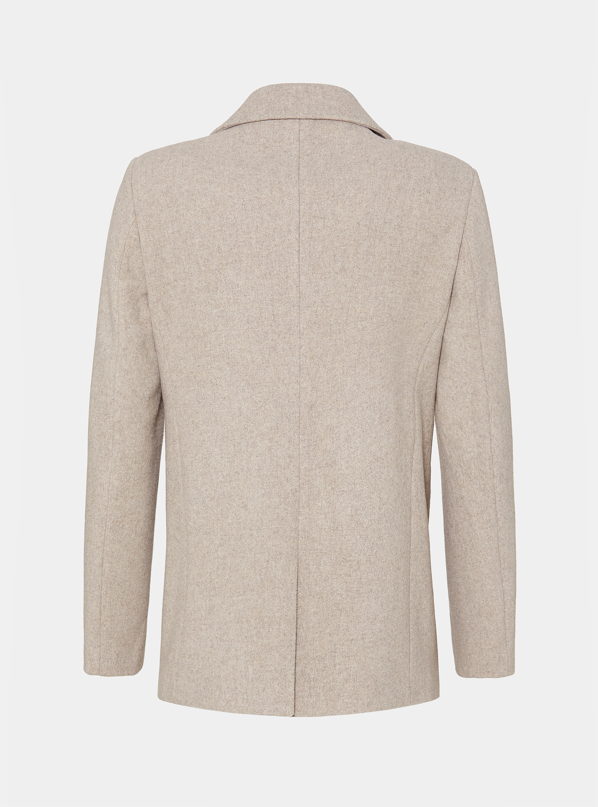 Wool-blend peacoat, ECRU