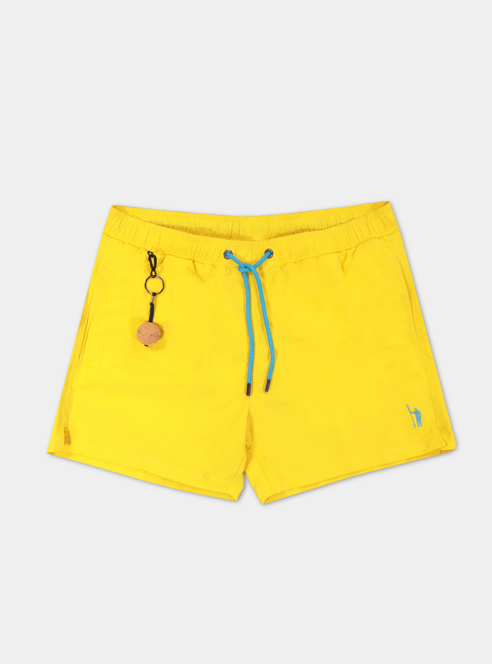 Einfarbige Basic-Badeshorts, GIALLO 0782C