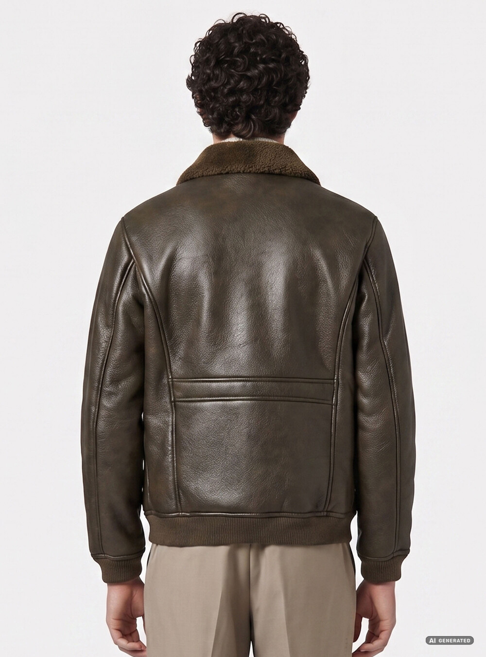 Bomber in similpelle con tasconi, MILITARE 0609C