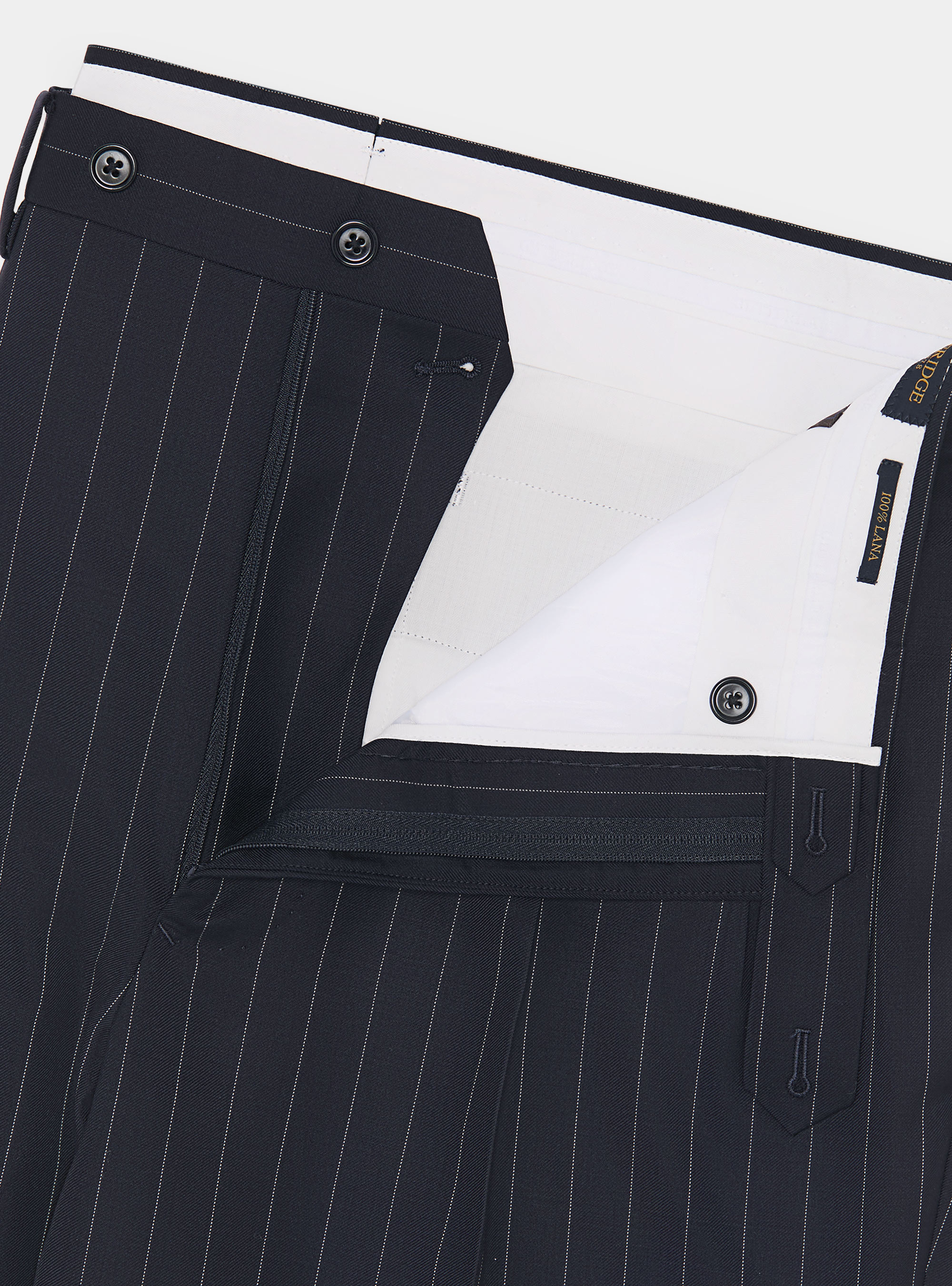 Pure wool pinstripe suit trousers Vitale Barberis Canonico, NAVY BLUE