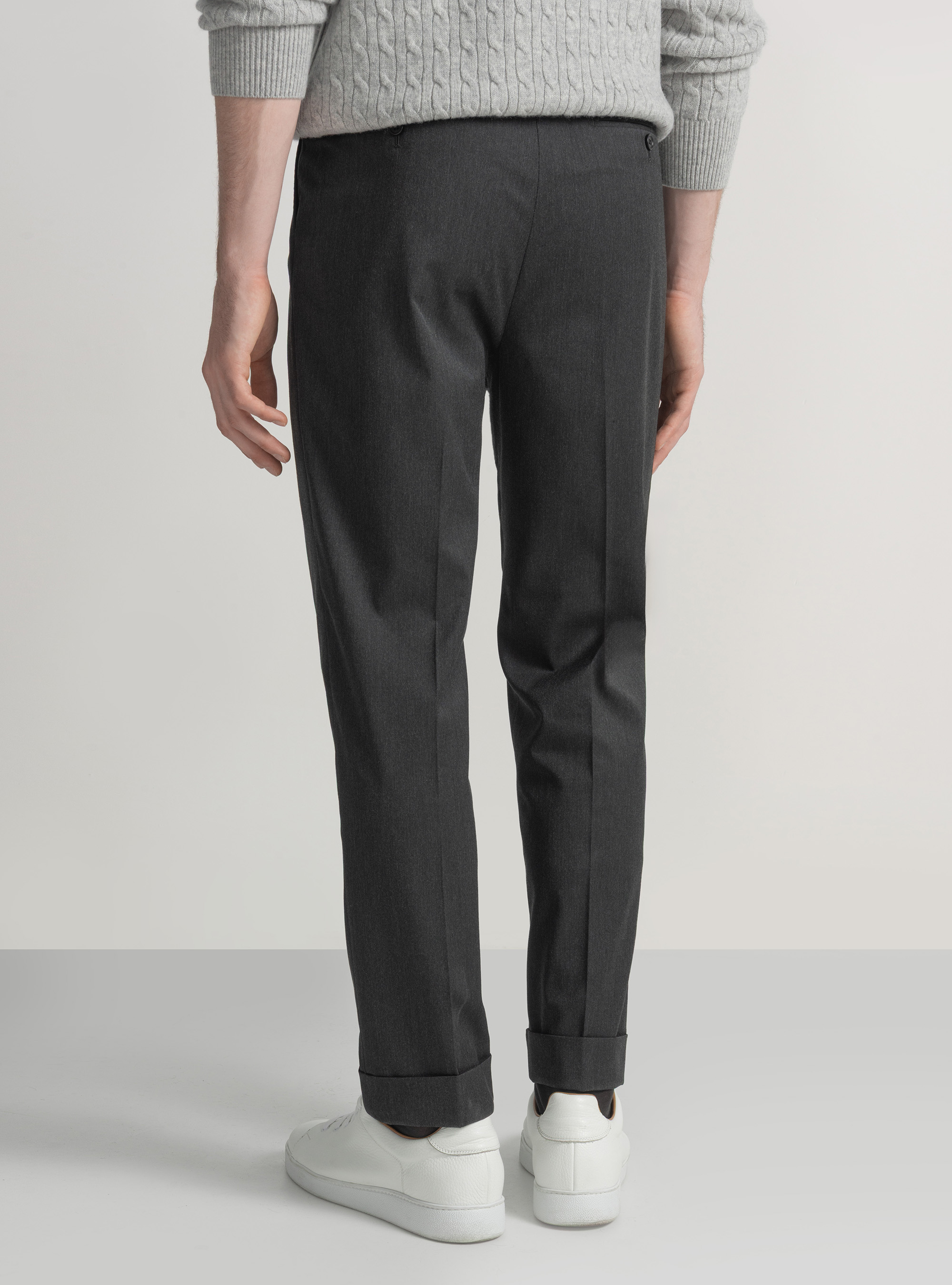 Pantalon classique &agrave; pinces, ASPHALTE