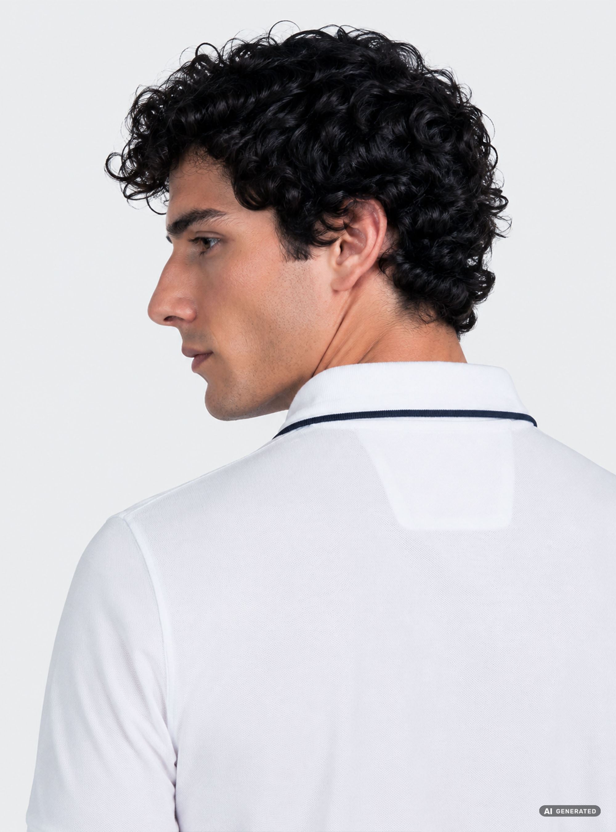 Polo GT01 de piqu&eacute; el&aacute;stico sin botones, BLANCO