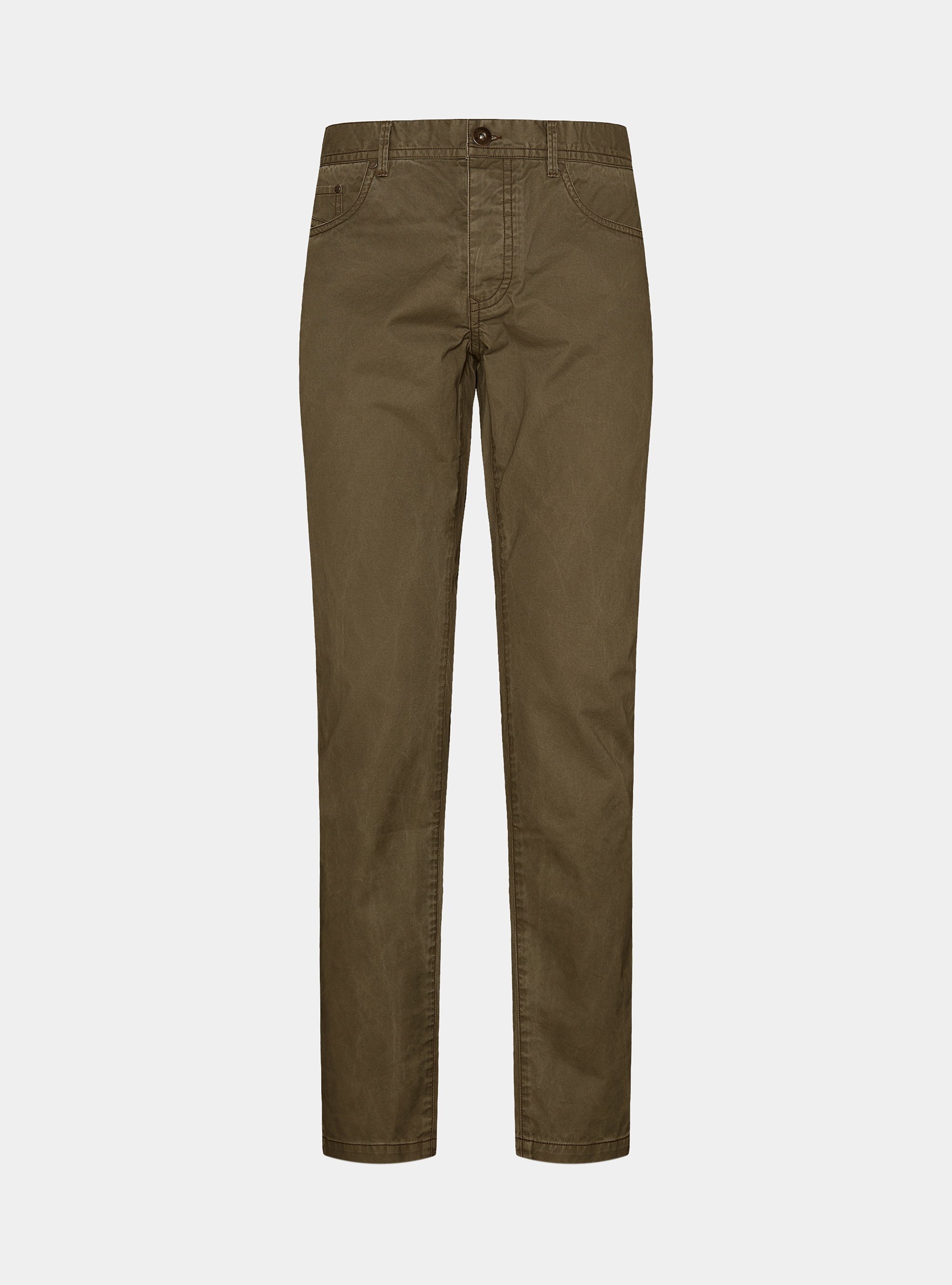 Slim fit cotton trousers, OLIVE