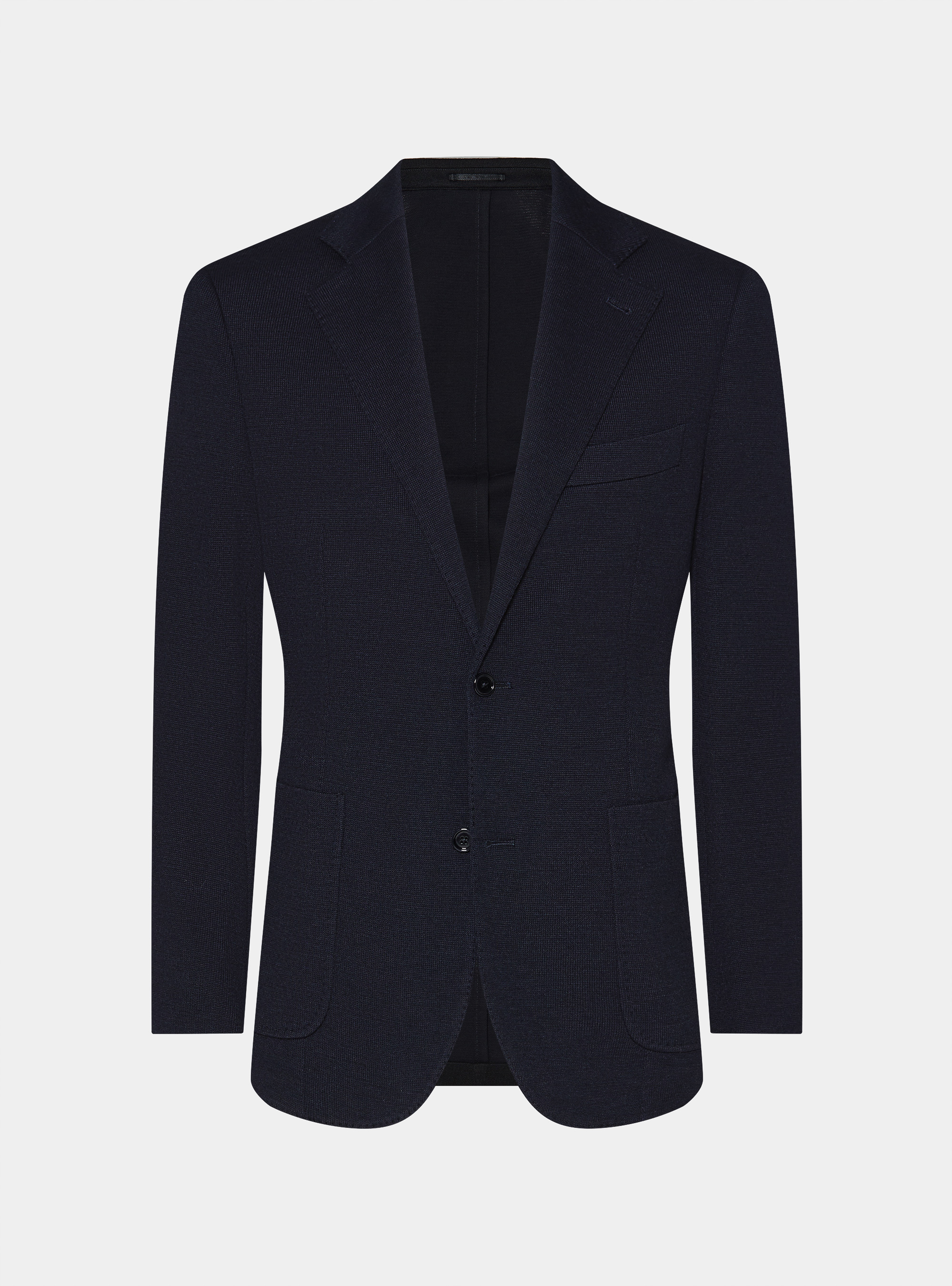 Wool and cotton jersey blazer, NAVY BLUE