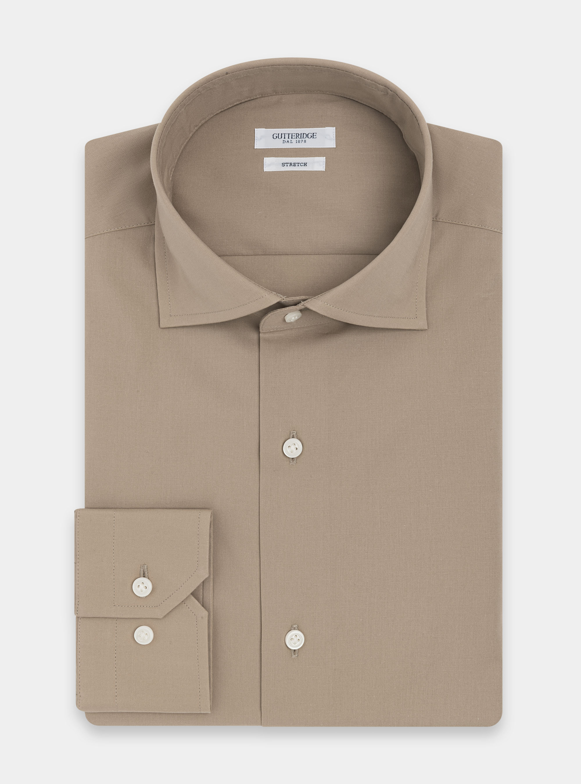 Stretch poplin shirt, SAND