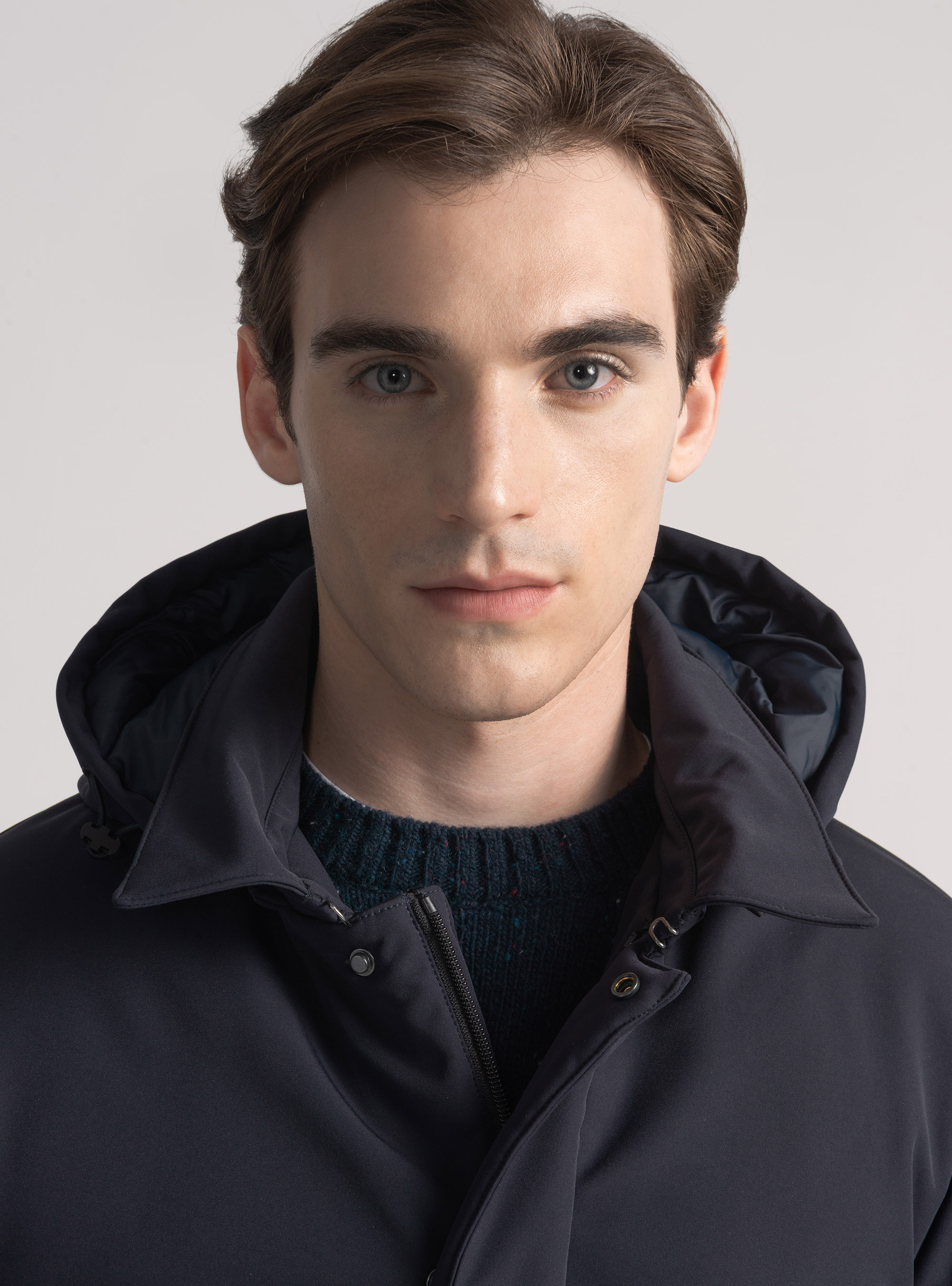 Technischer Parka mit Kapuze, NAVY 0218C