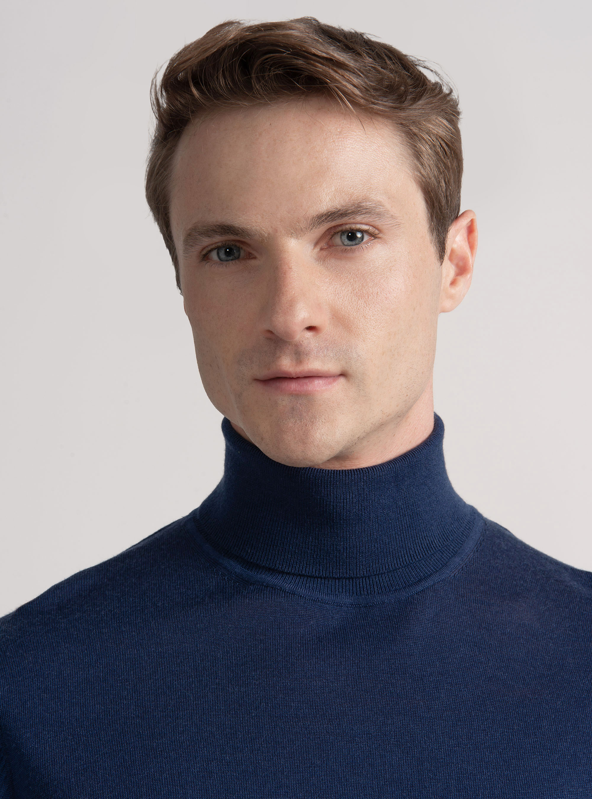 Turtleneck in pure extra-fine merino wool, INK