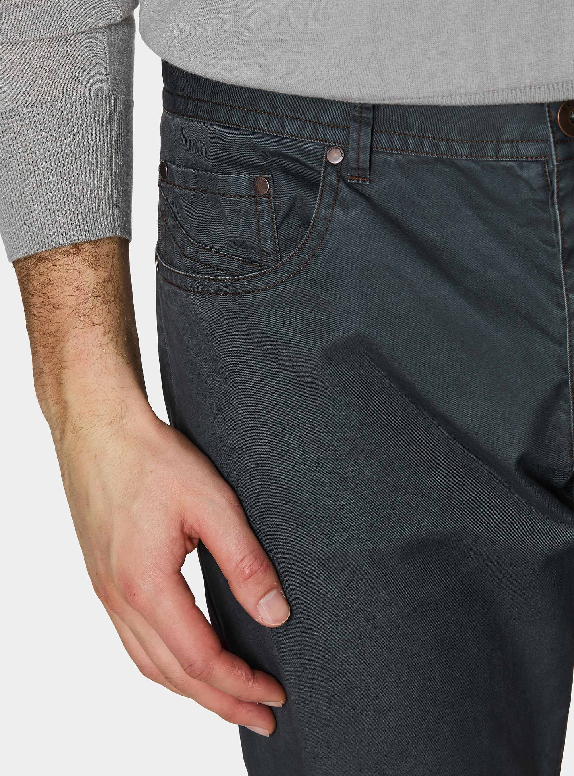 Pantalones slim fit de algod&oacute;n, GRIS MARENGO