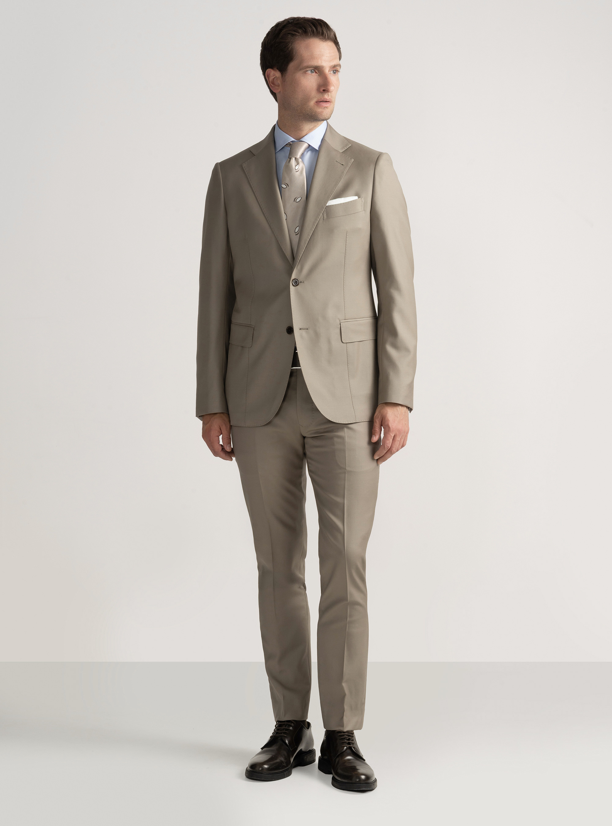 Pantalones de traje de pura lana Vitale Barberis Canonico, BARRO