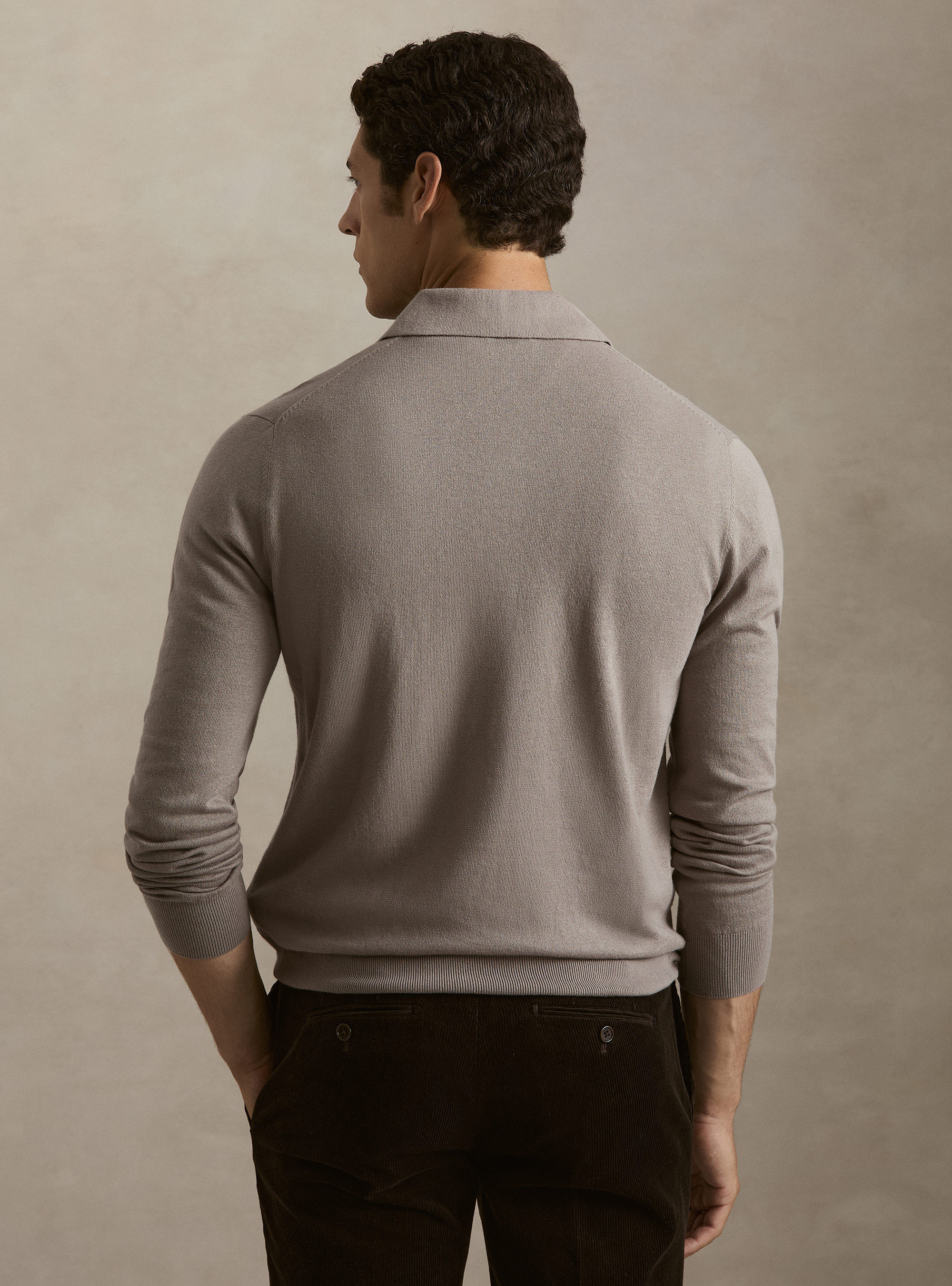 Polo in maglia di cotone e cashmere, FANGO 0568C