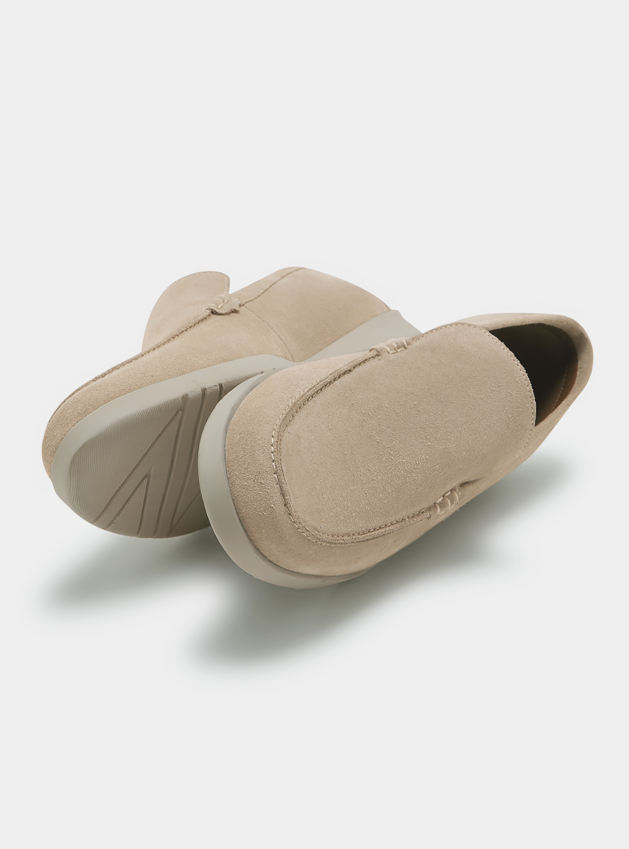 Suede loafers, ECRU