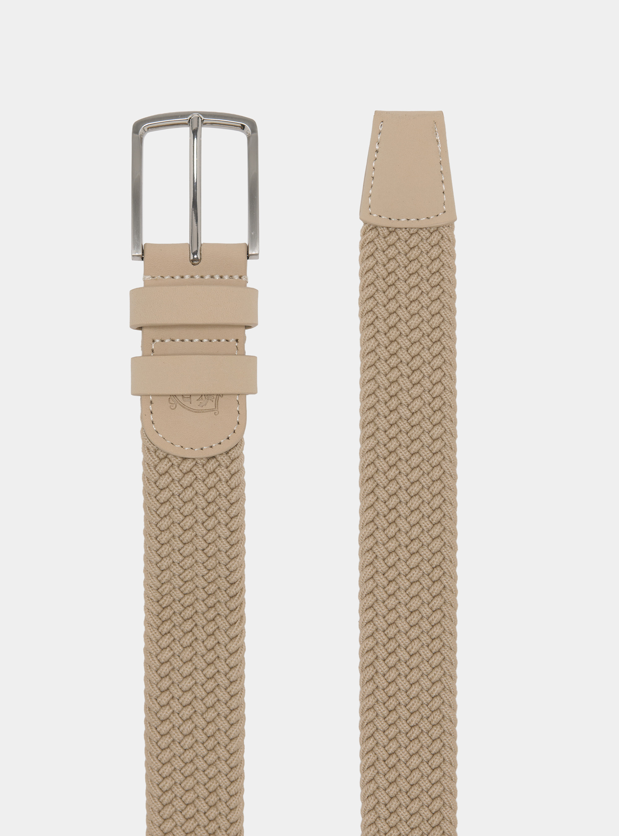 Elastic braided belt, ECRU