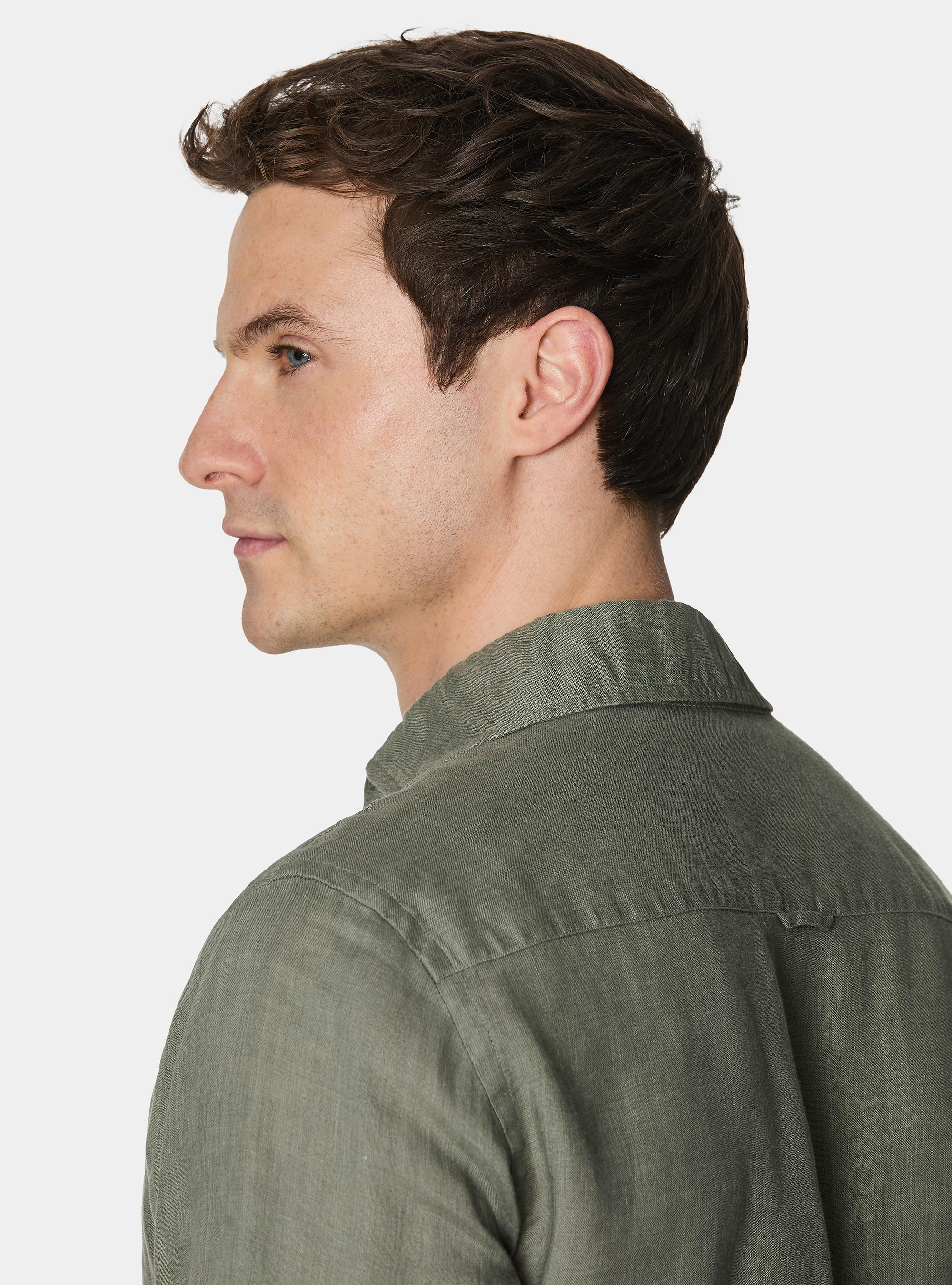 Camicia in puro lino, SALVIA 0602C