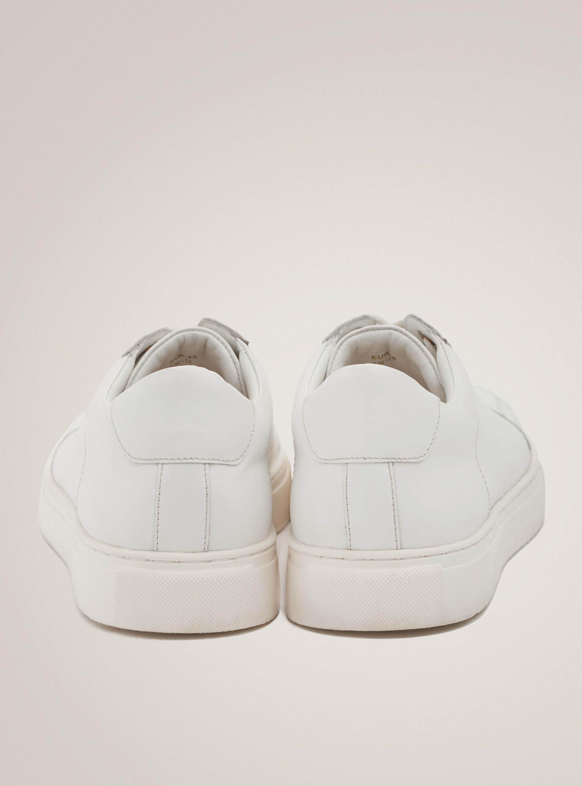 White leather sneakers, WHITE